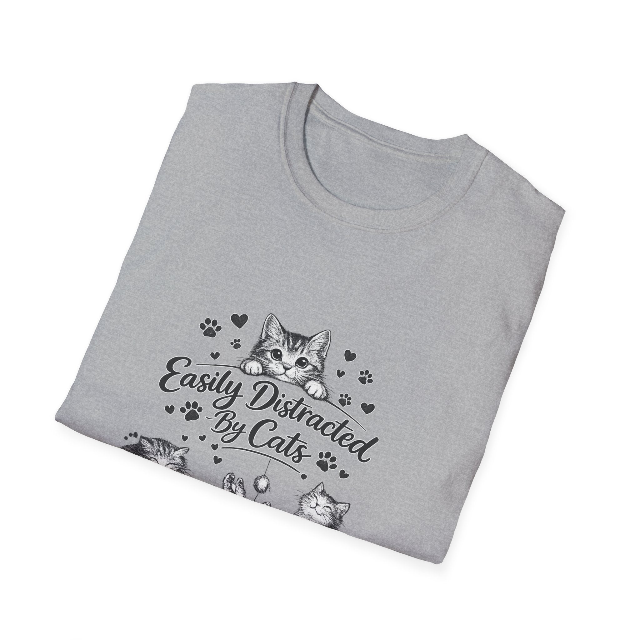 Easily Distracted By Cats SVG PNG, Cute Cat Lover Shirt Design, Funny Kitten Digital Download, Cat Mom Sublimation, Hand Drawn Kitty Clipart