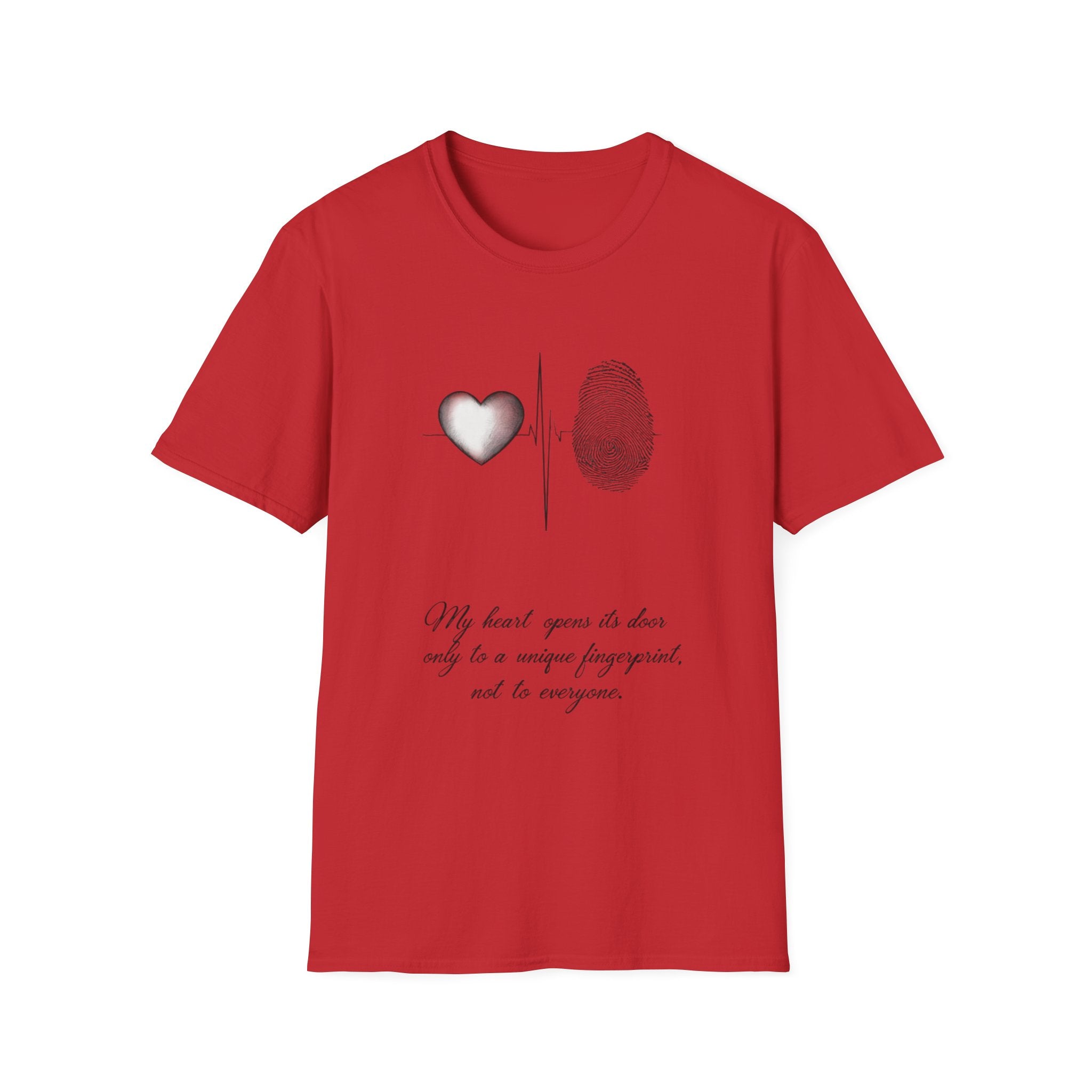 Fingerprint Heart Shirt | Unique Love Quote Tee | Soulmate Graphic T-Shirt | Minimalist Aesthetic Gift