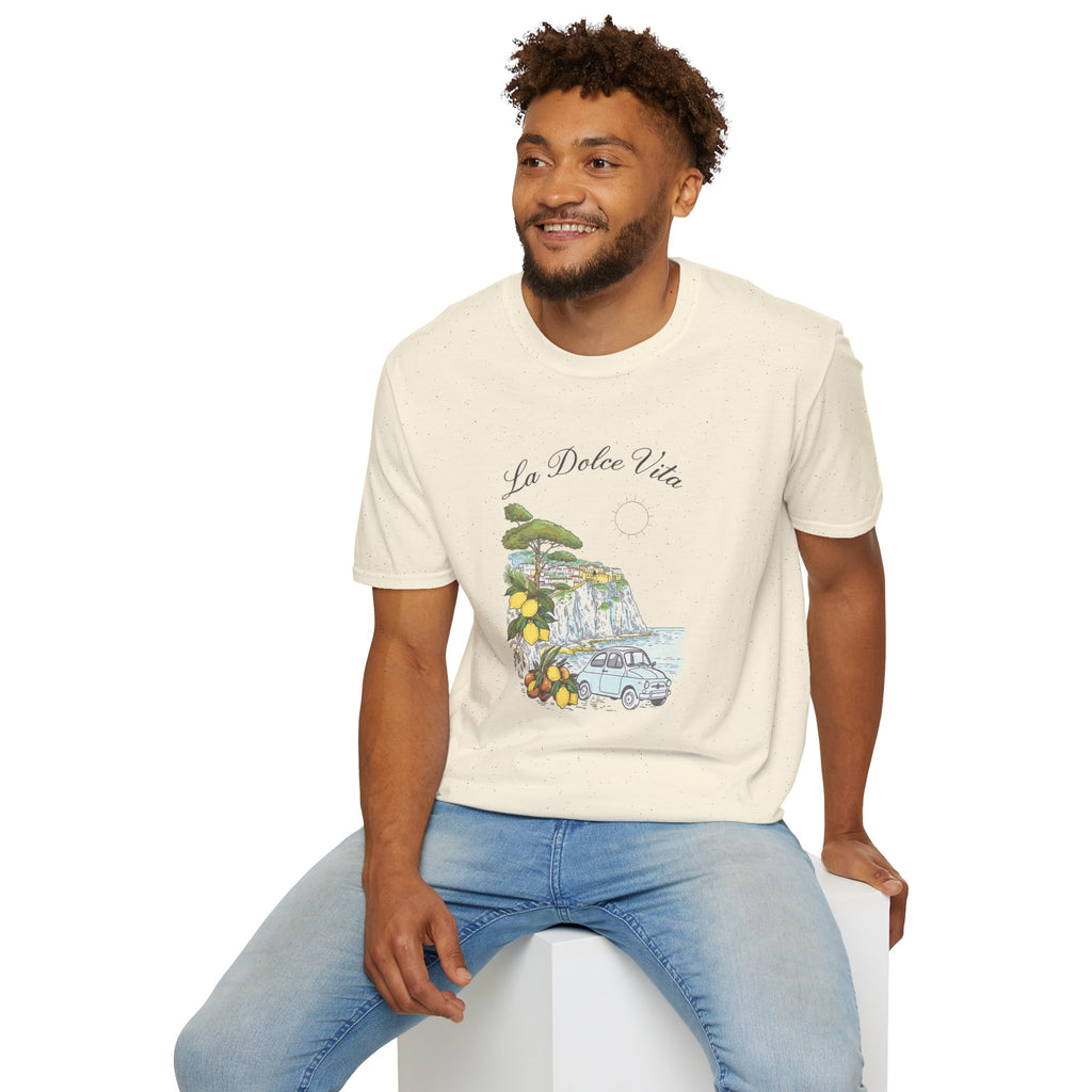 La Dolce Vita T-Shirt | Italian Summer Fiat 500 Lemon Coast Tee | Amalfi Positano Village Shirt | Mediterranean Travel Gift