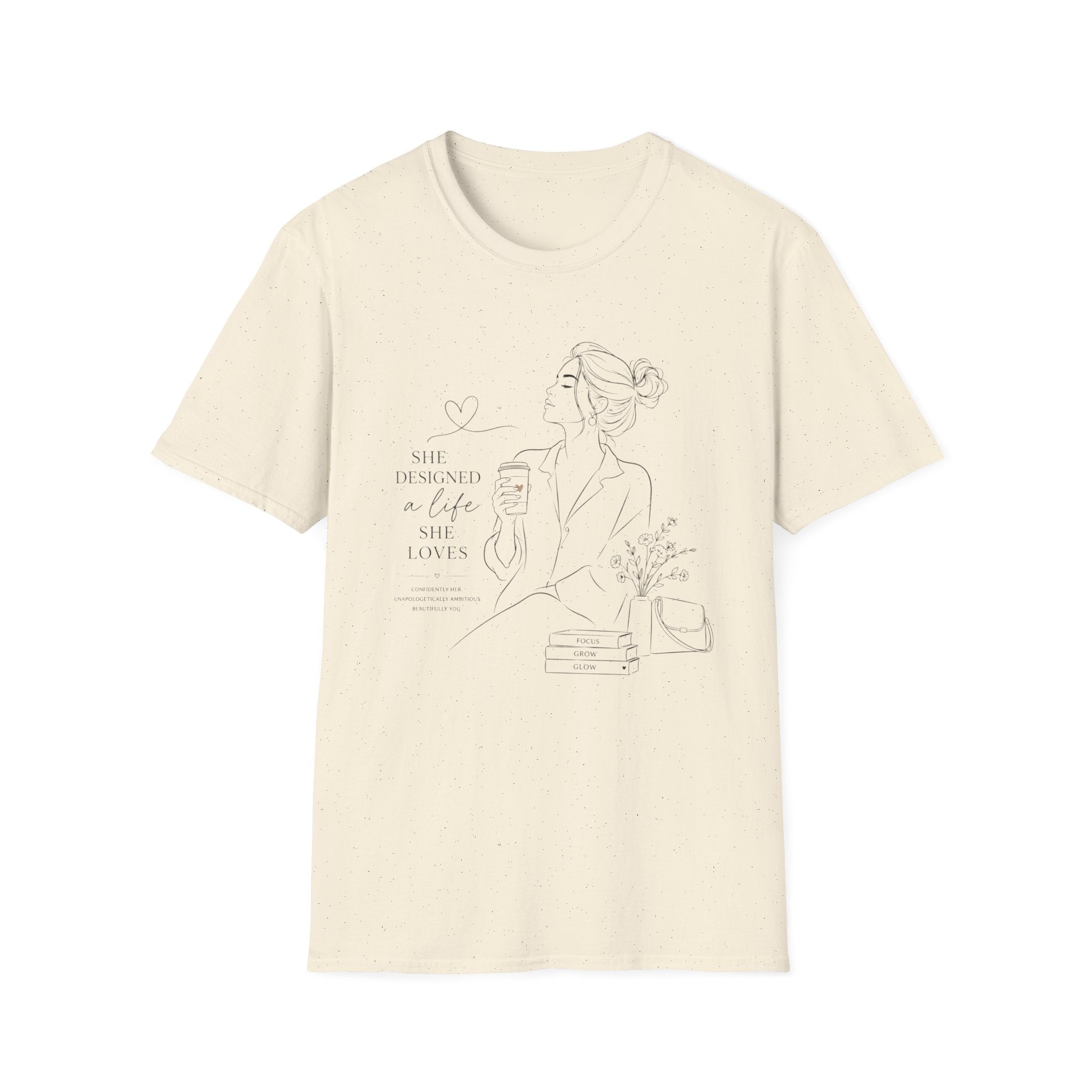 Minimal Line Art Floral T-Shirt — Delicate Botanical Tee