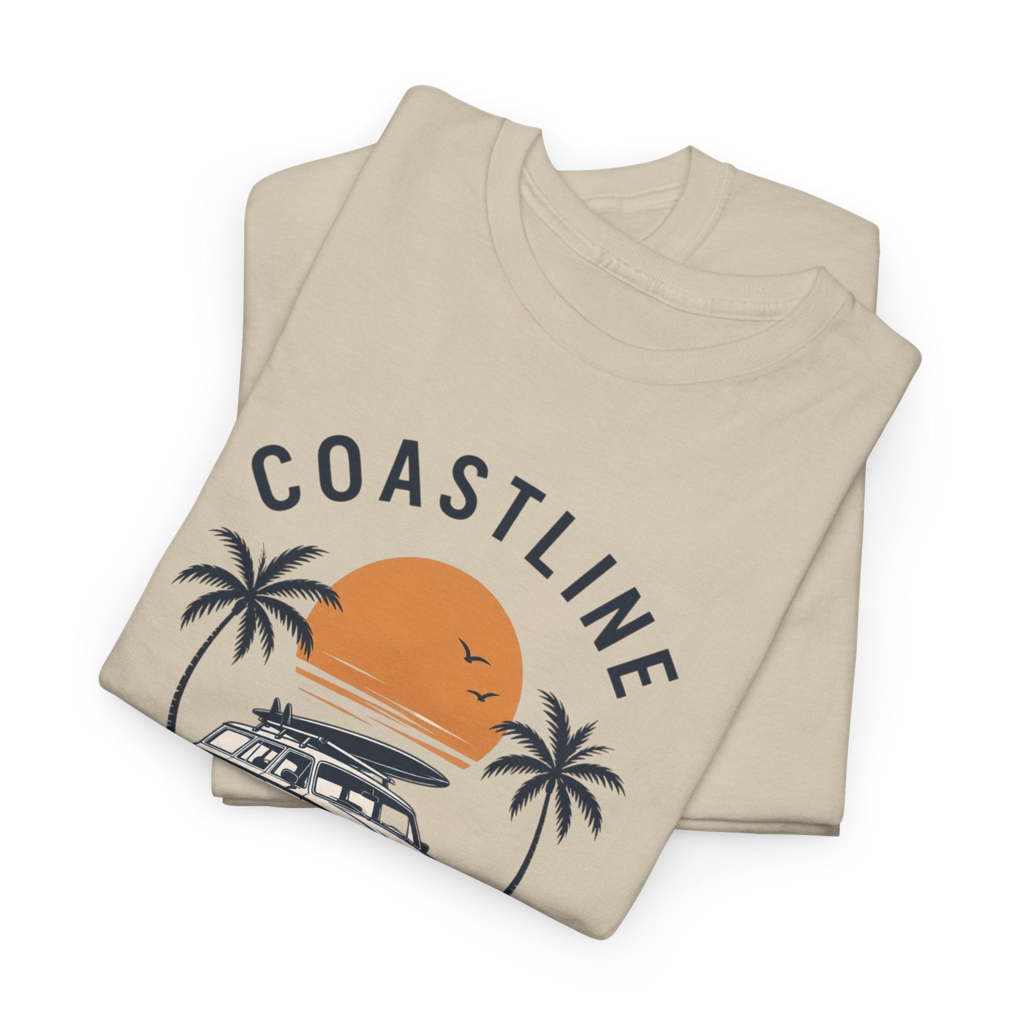 Coastline Endless Summer T-Shirt, Beach Vacation Graphic Tee, Retro Surf Van Shirt, Coastal Sunset Summer Top, Unisex Beach Lover Gift
