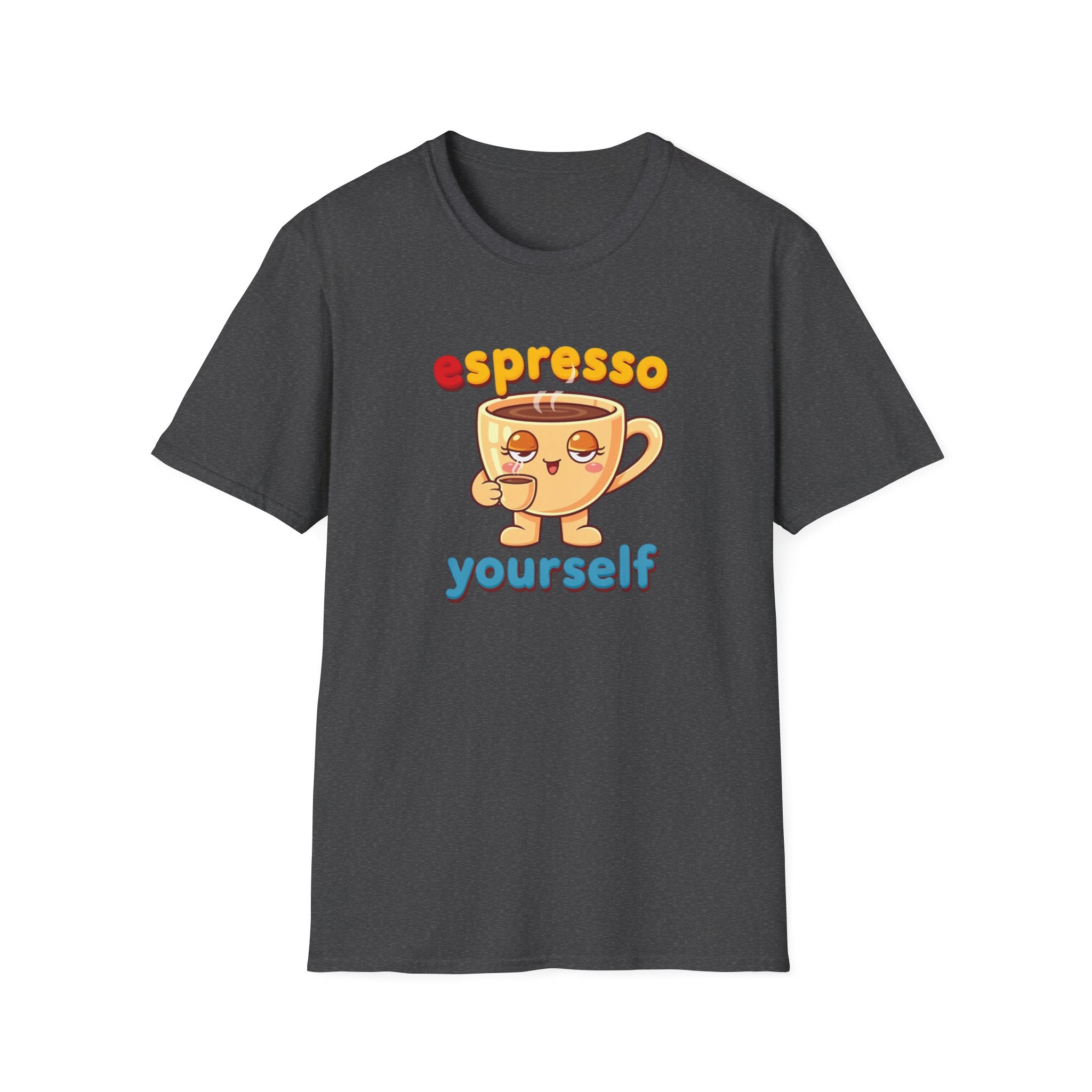 Espresso Yourself Funny Coffee T-Shirt, Cute Coffee Cup Graphic Tee, Barista Gift Shirt, Coffee Lover Pun Tee, Caffeine Lover Unisex Top