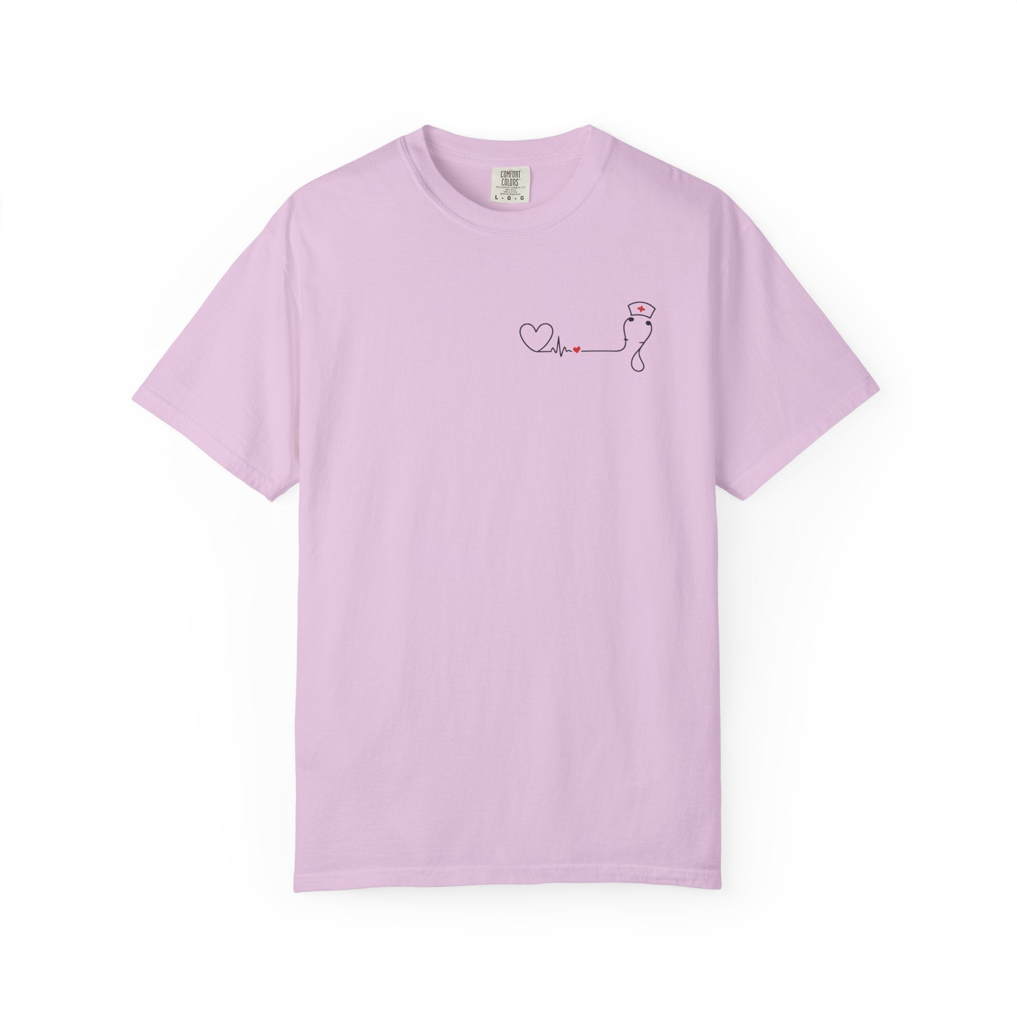 Minimalist Nurse Shirt | Heartbeat EKG Nurse Cap Tee | RN Gift | Nursing Student Gift | Healthcare Worker T-Shirt