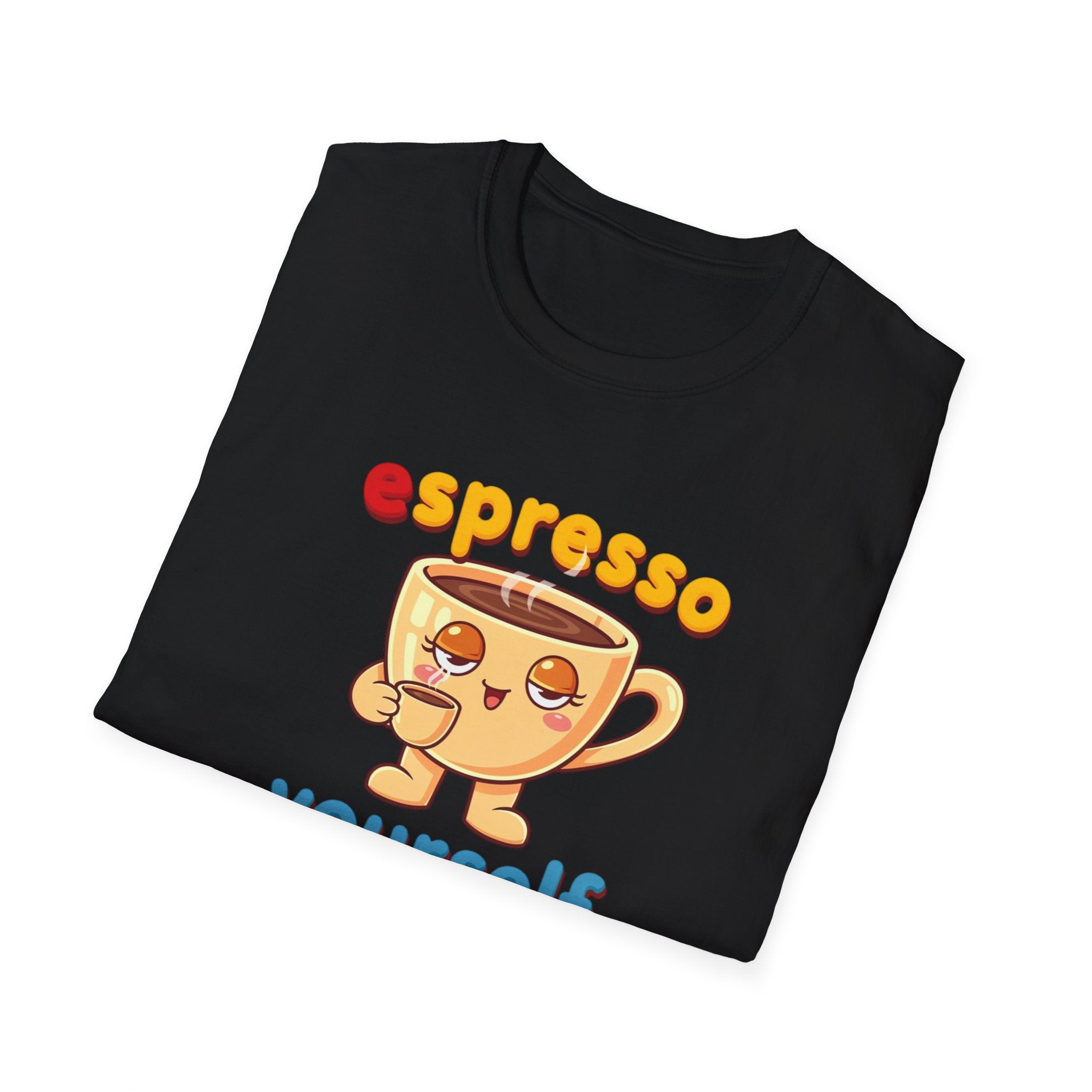 Espresso Yourself Funny Coffee T-Shirt, Cute Coffee Cup Graphic Tee, Barista Gift Shirt, Coffee Lover Pun Tee, Caffeine Lover Unisex Top