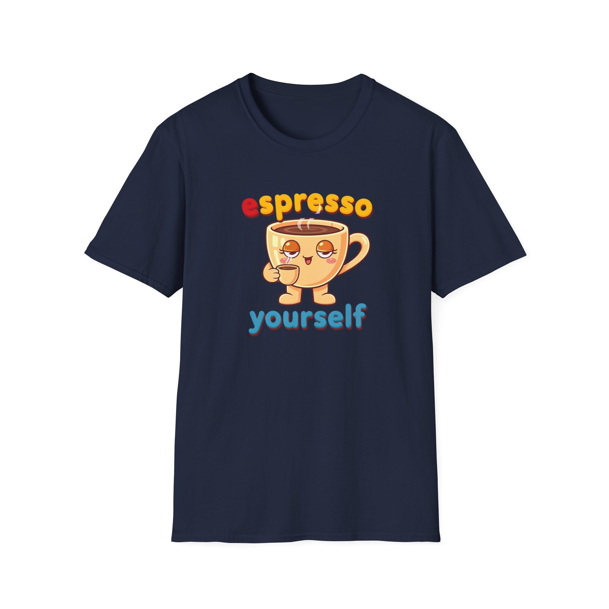 Espresso Yourself Funny Coffee T-Shirt, Cute Coffee Cup Graphic Tee, Barista Gift Shirt, Coffee Lover Pun Tee, Caffeine Lover Unisex Top