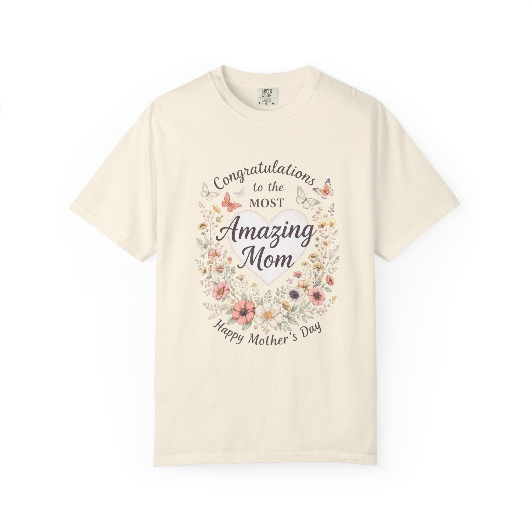 Amazing Mom Mother's Day Shirt, Floral Butterfly Mom Tee, Gift for Mom, Happy Mother's Day T-Shirt, Cute Mama Graphic Tee, Mom Gift Idea