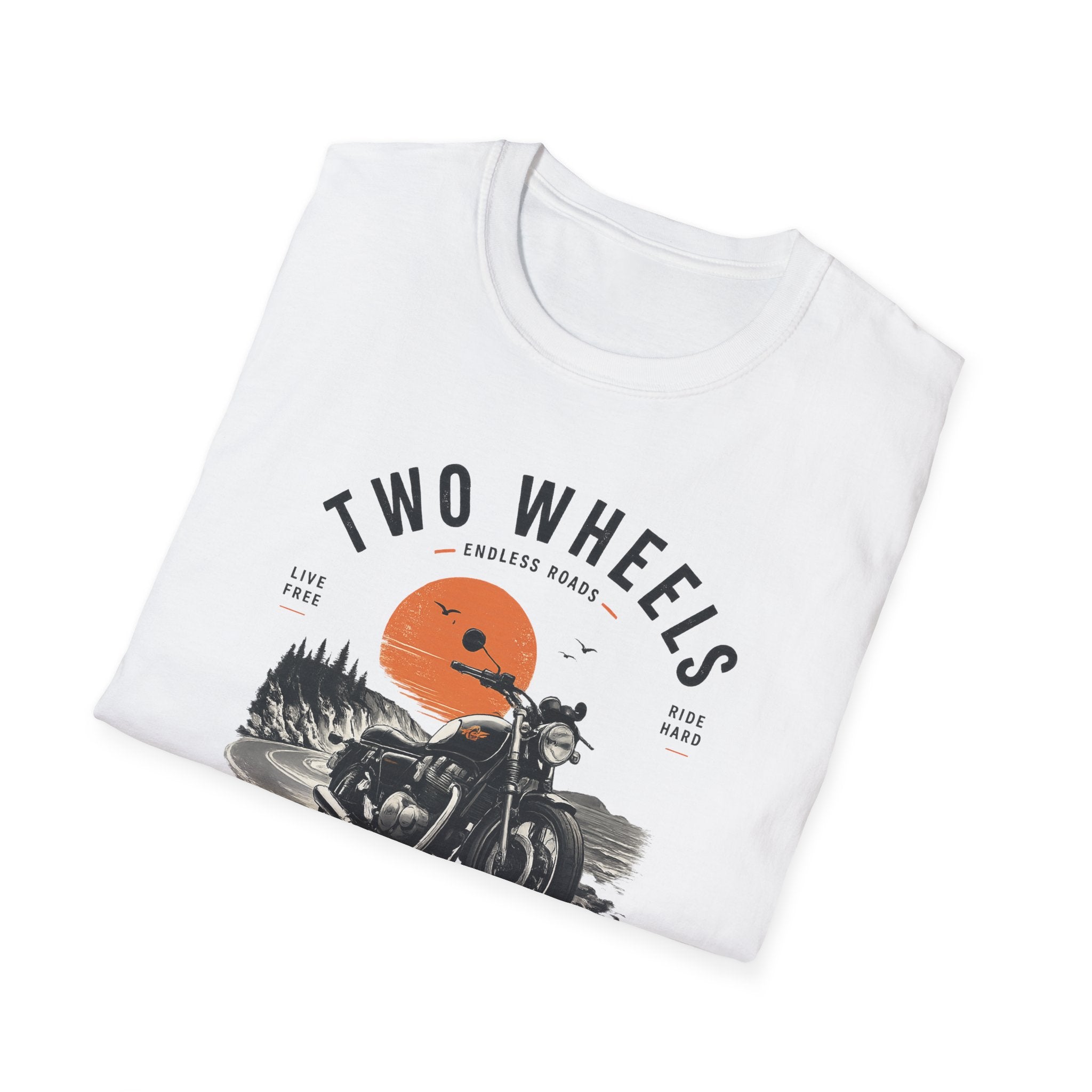 Two Wheels One Soul T-Shirt, Ride to Live Motorcycle Shirt, Biker Graphic Tee, Vintage Moto Rider Gift, Unisex Motorcycle Lover Top