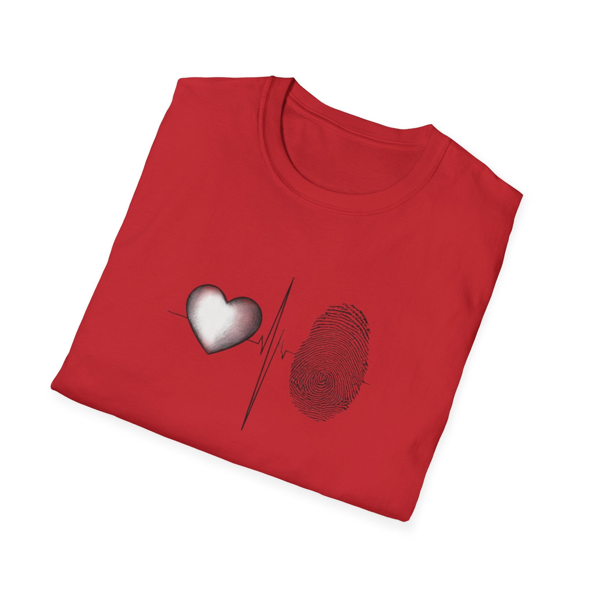 Fingerprint Heart Shirt | Unique Love Quote Tee | Soulmate Graphic T-Shirt | Minimalist Aesthetic Gift