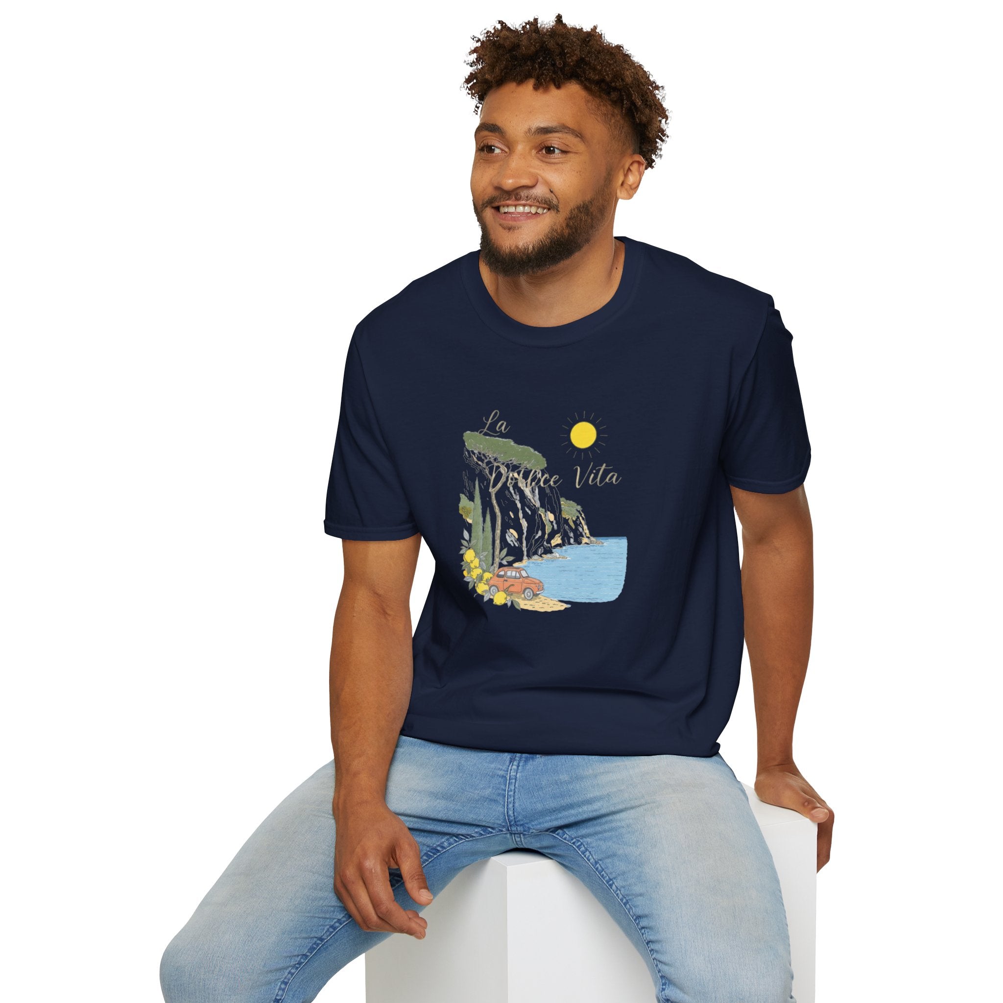 La Dolce Vita T-Shirt | Italian Summer Fiat 500 Lemon Coast Tee | Amalfi Coast Travel Shirt for Women Men | Mediterranean Vacation Gift