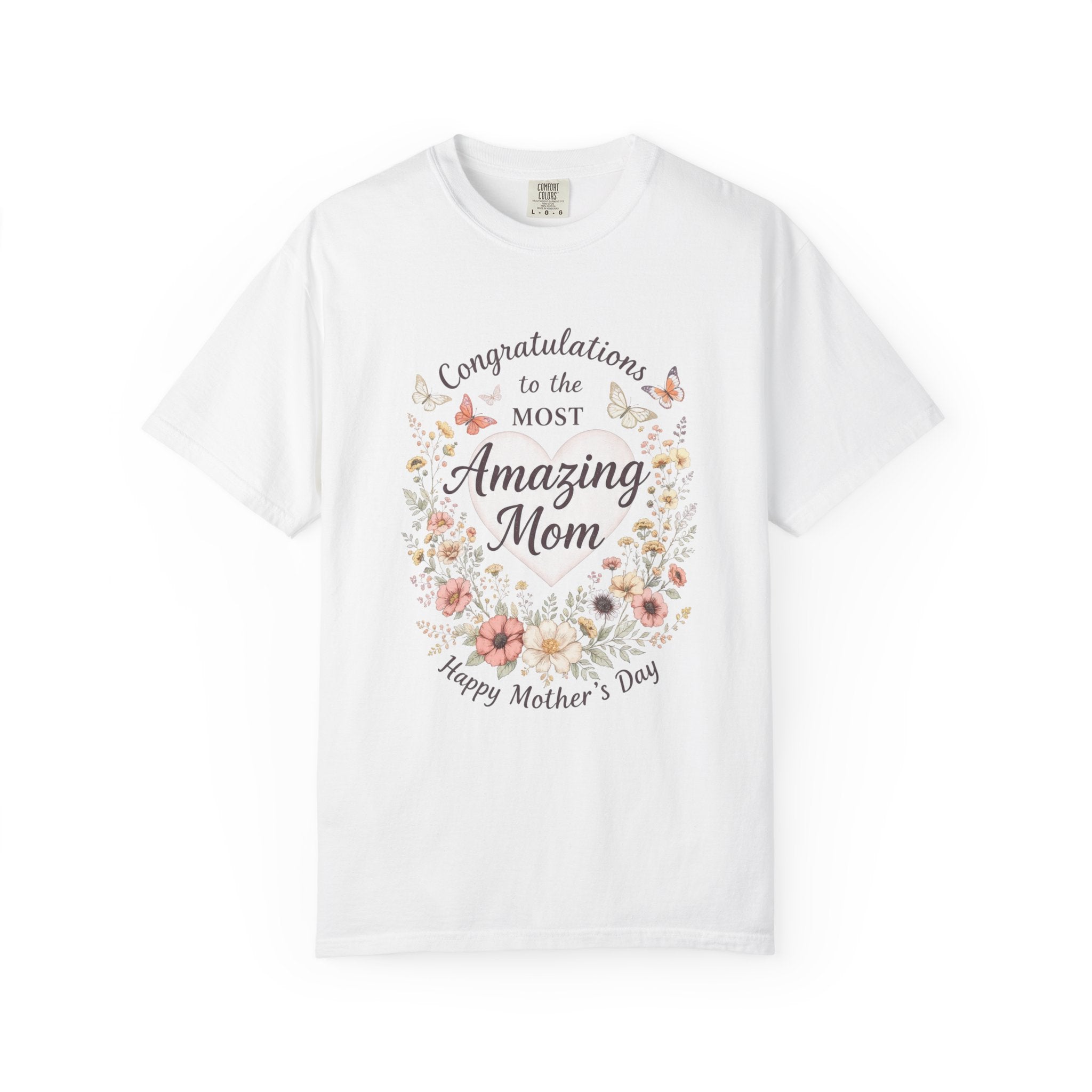 Amazing Mom Mother's Day Shirt, Floral Butterfly Mom Tee, Gift for Mom, Happy Mother's Day T-Shirt, Cute Mama Graphic Tee, Mom Gift Idea