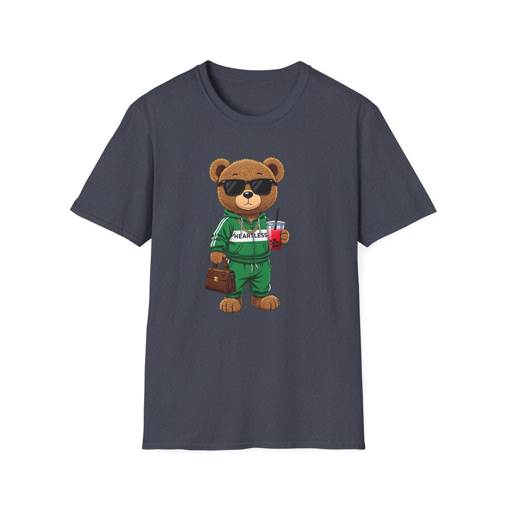 Cute Bear Graphic T-Shirt, Trendy Teddy Bear Shirt, Funny Bear With Boba Tee, Streetwear Animal Tee, Kawaii Bear Gift, Unisex Black Shirt