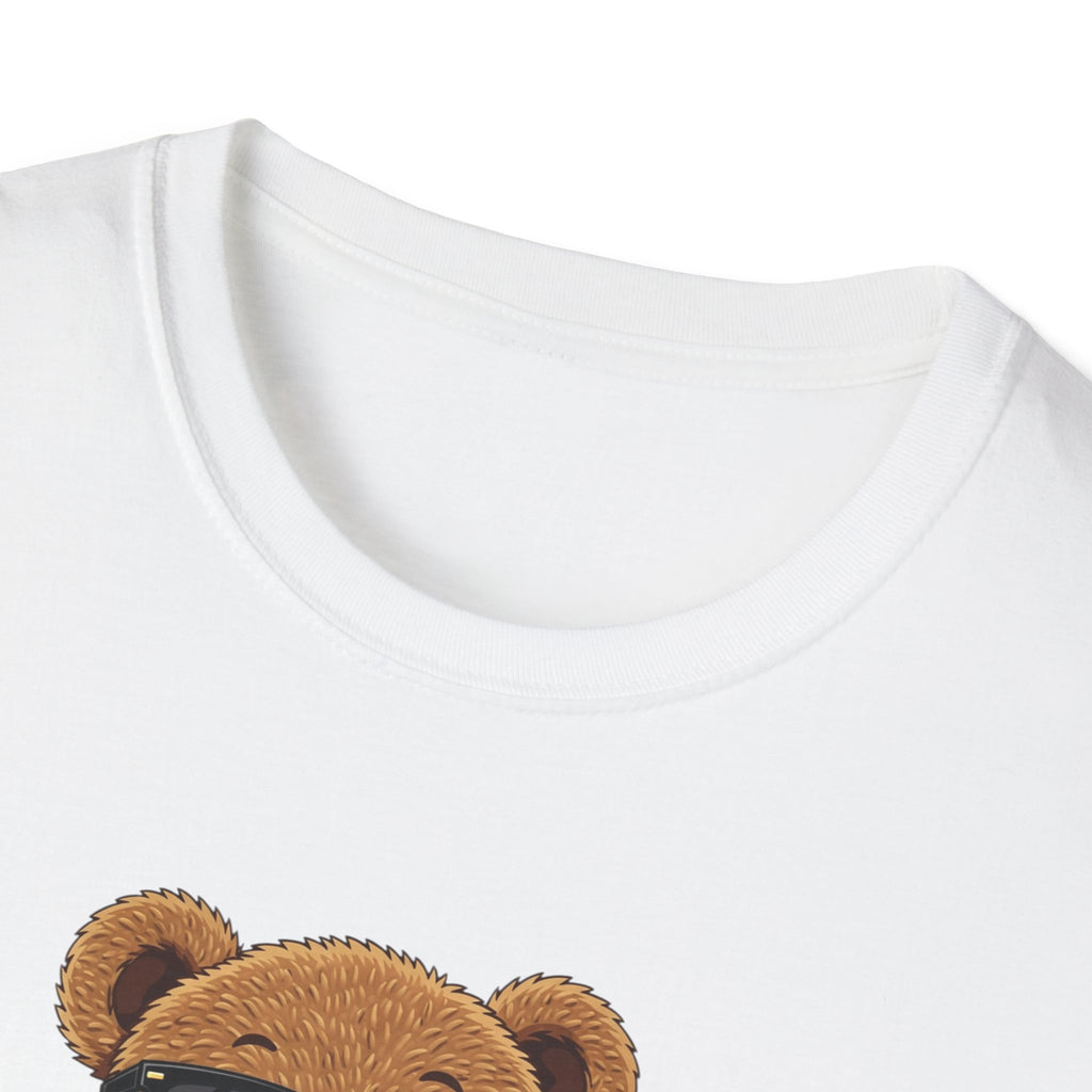 Cute Bear Graphic T-Shirt, Trendy Teddy Bear Shirt, Funny Bear With Boba Tee, Streetwear Animal Tee, Kawaii Bear Gift, Unisex Black Shirt