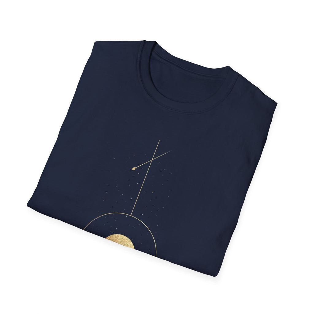 "Peak Dreams Mountain T-Shirt | Celestial Gothic Tee | Astronomy Night Sky Shirt | Adventure Hiking Gift | Boho Mystical Apparel | Vintage Gold Mountain Graphic
