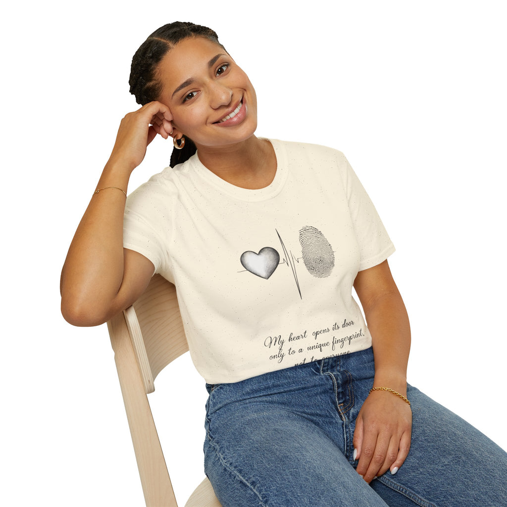 Fingerprint Heart Shirt | Unique Love Quote Tee | Soulmate Graphic T-Shirt | Minimalist Aesthetic Gift