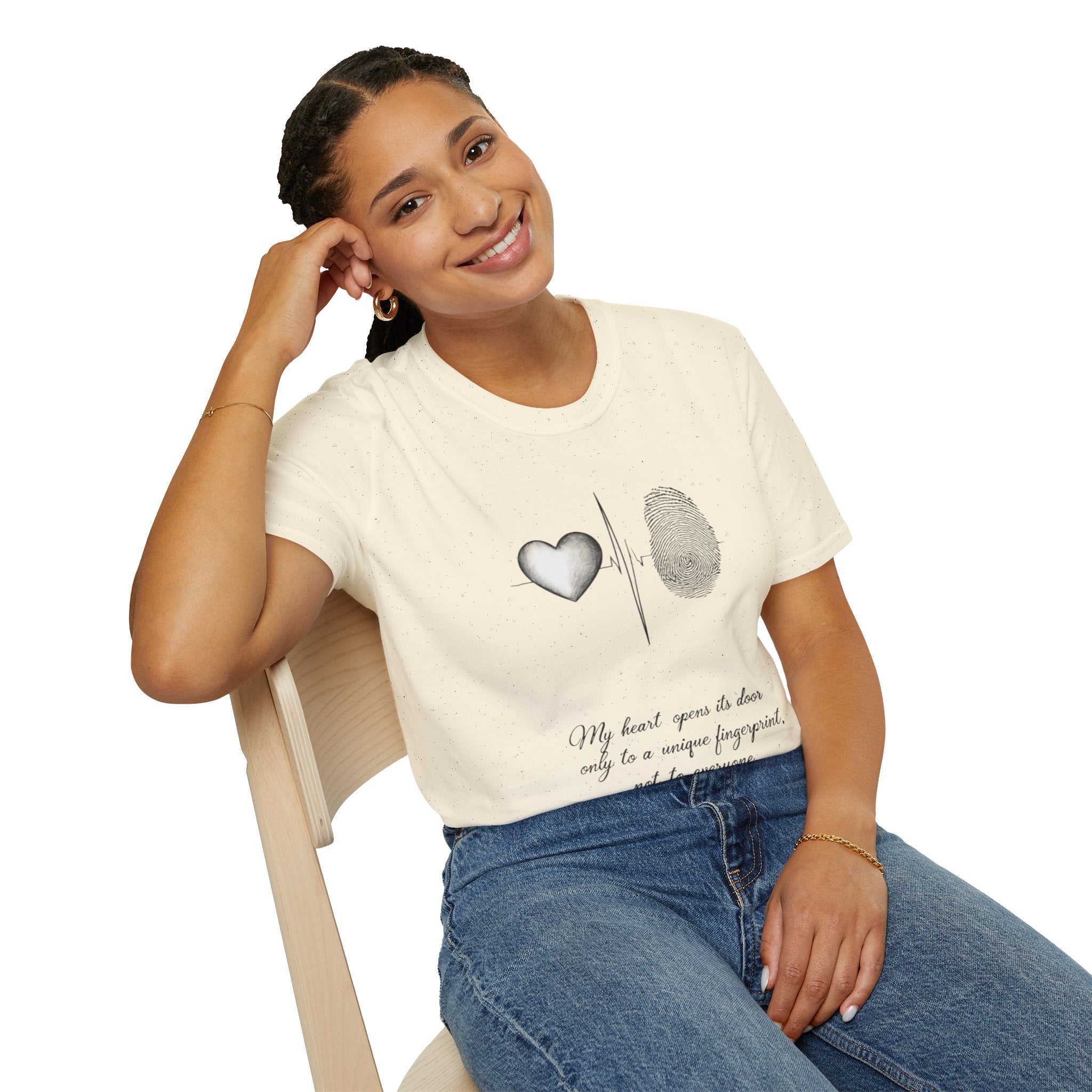 Fingerprint Heart Shirt | Unique Love Quote Tee | Soulmate Graphic T-Shirt | Minimalist Aesthetic Gift