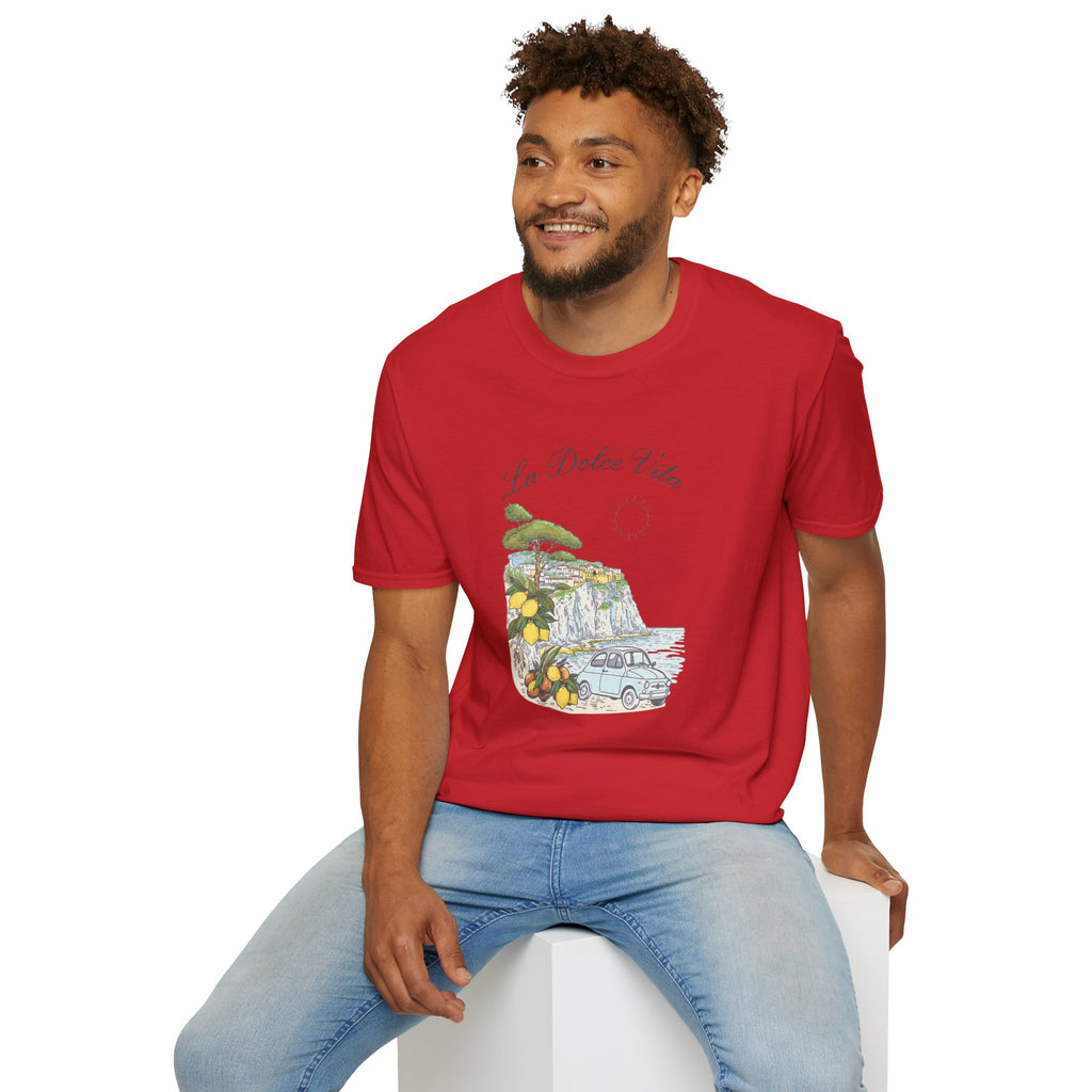 La Dolce Vita T-Shirt | Italian Summer Fiat 500 Lemon Coast Tee | Amalfi Positano Village Shirt | Mediterranean Travel Gift