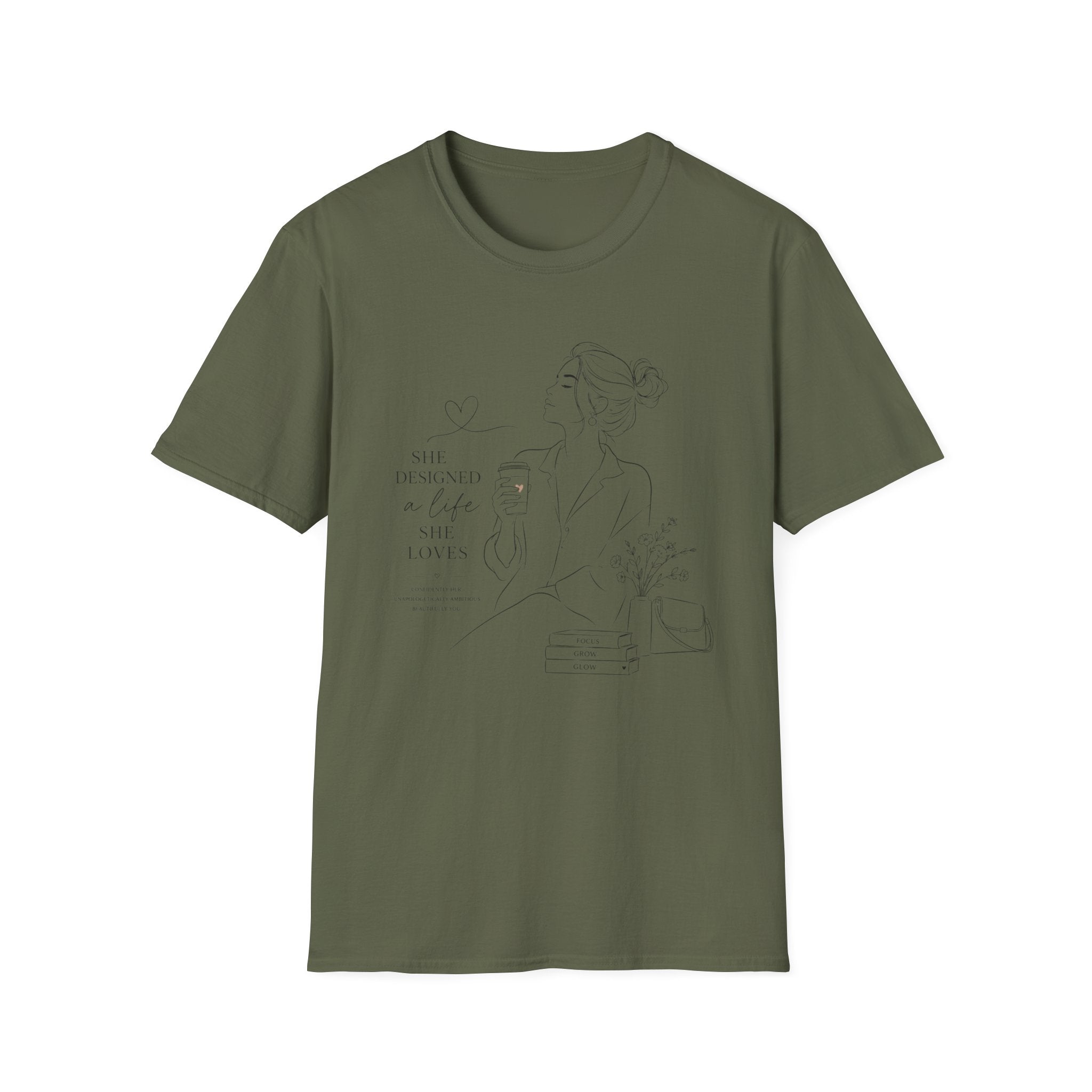 Minimal Line Art Floral T-Shirt — Delicate Botanical Tee