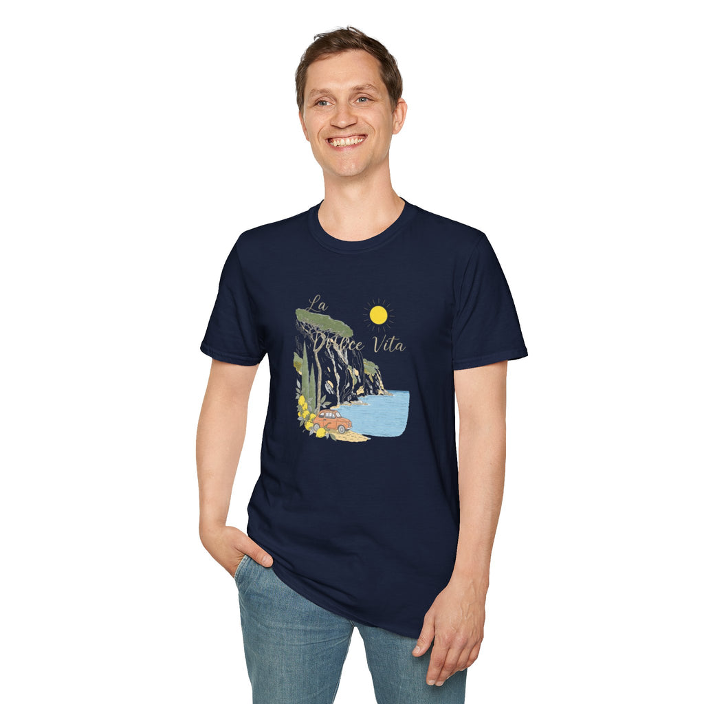 La Dolce Vita T-Shirt | Italian Summer Fiat 500 Lemon Coast Tee | Amalfi Coast Travel Shirt for Women Men | Mediterranean Vacation Gift