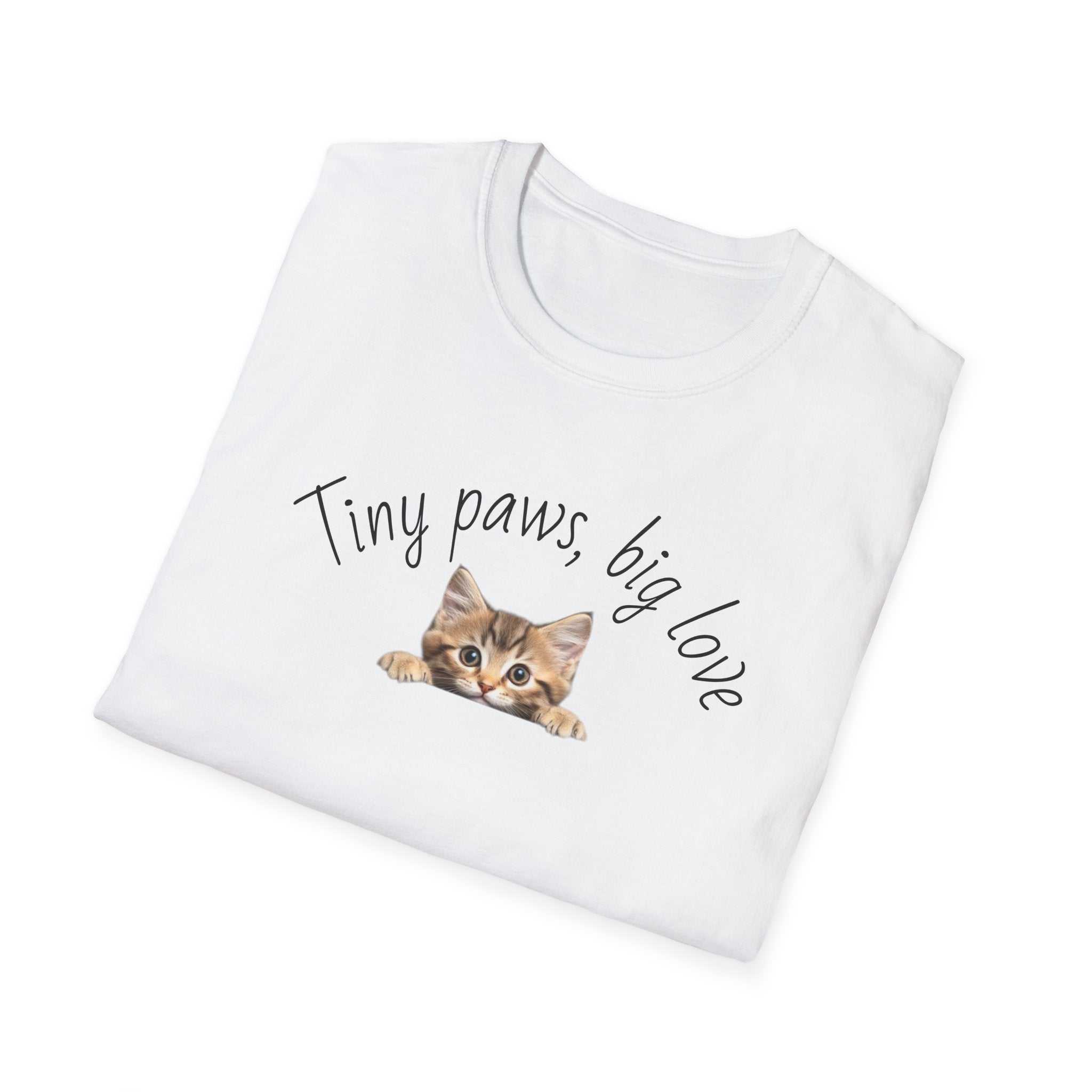 Cute Kitten T-Shirt, Tiny Cat Illustration Tee, Cat Lover Gift, Minimal Cat Shirt, Cute Kitty Graphic Tee, Unisex Animal Lover Shirt