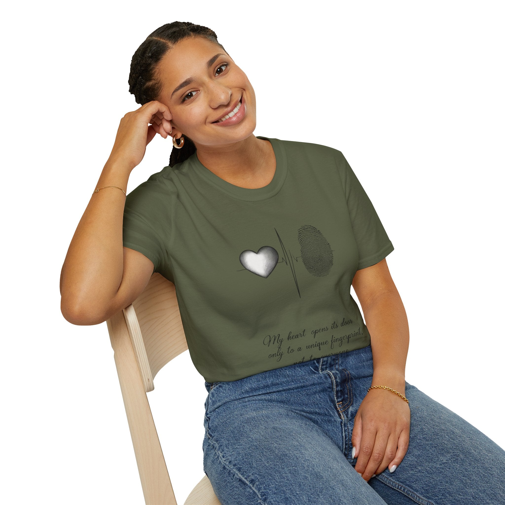 Fingerprint Heart Shirt | Unique Love Quote Tee | Soulmate Graphic T-Shirt | Minimalist Aesthetic Gift
