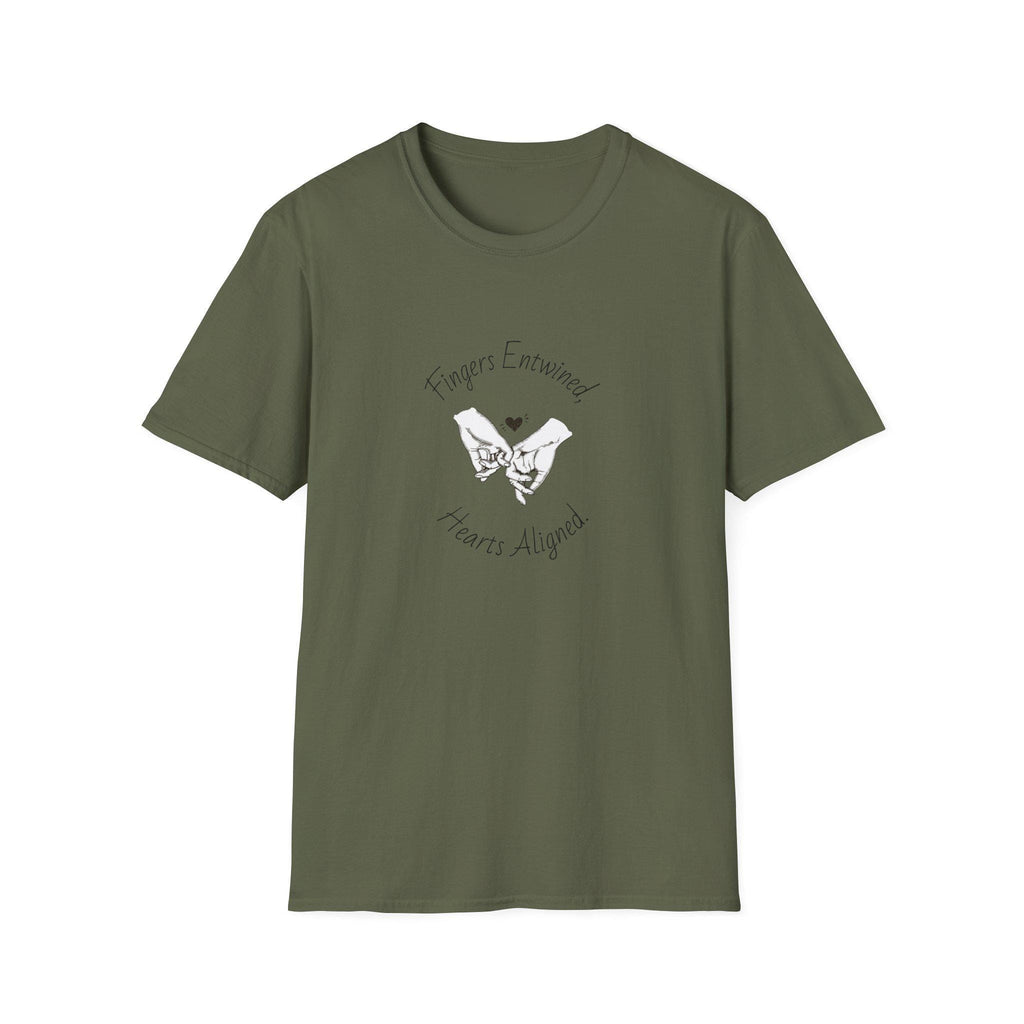 Fingers Entwined T-Shirt, Romantic Couple, Minimalist Sketch Tee, Unisex Cotton Shirt