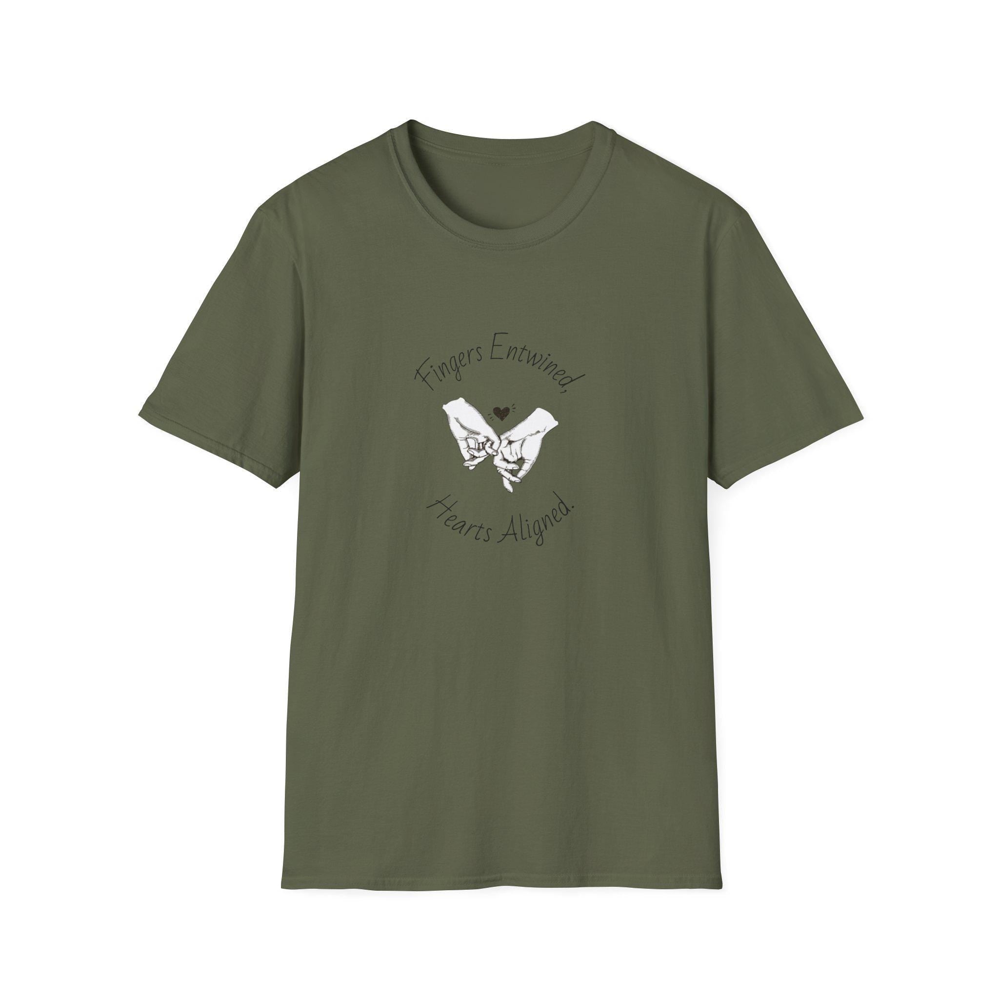 Fingers Entwined T-Shirt, Romantic Couple, Minimalist Sketch Tee, Unisex Cotton Shirt