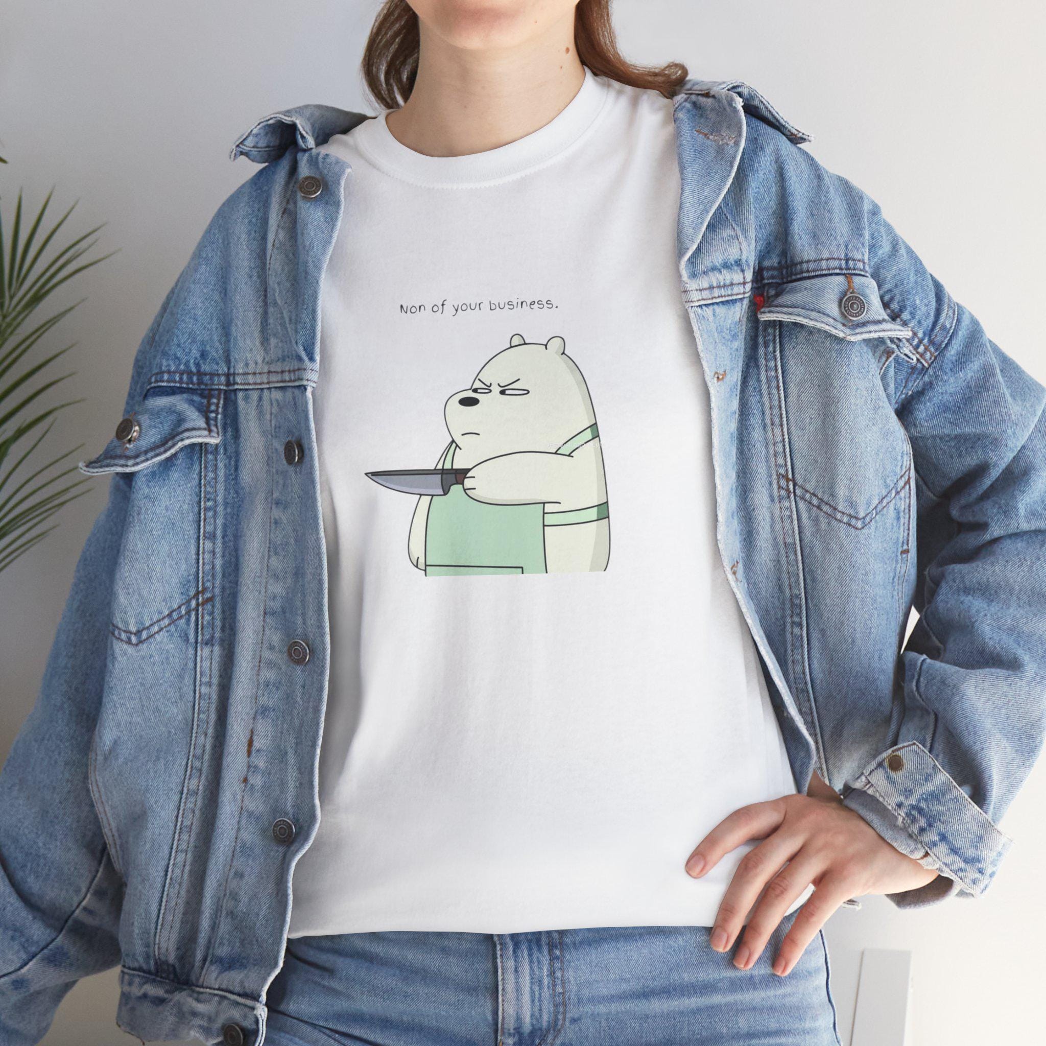 Bear Knife Graphic Tee – Dark Humor Streetwear Shirt
