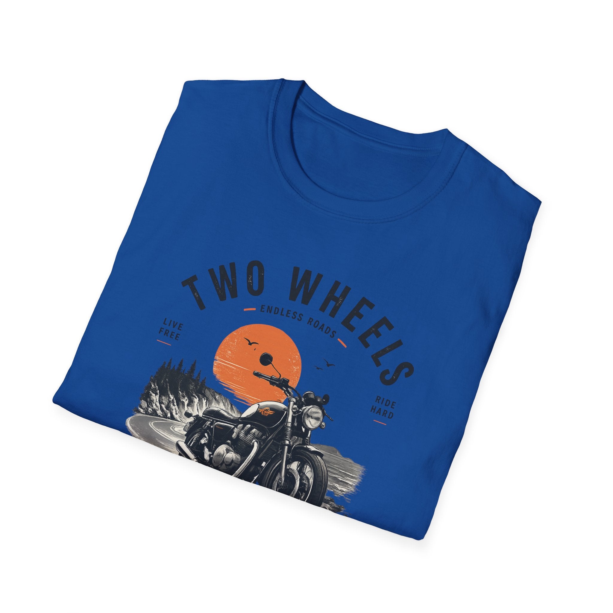 Two Wheels One Soul T-Shirt, Ride to Live Motorcycle Shirt, Biker Graphic Tee, Vintage Moto Rider Gift, Unisex Motorcycle Lover Top