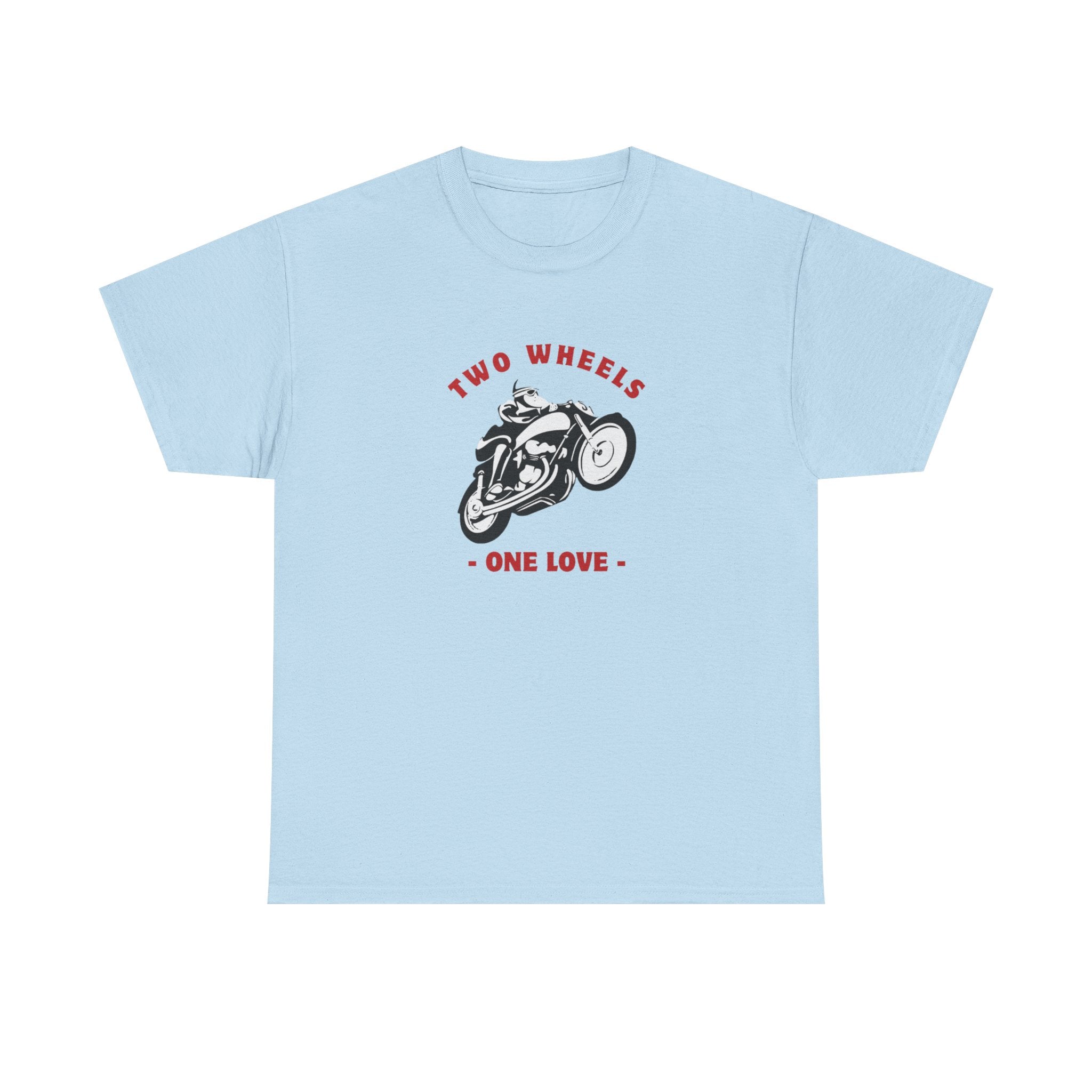 Two Wheels One Love T-Shirt, Motorcycle Graphic Tee, Biker Shirt, Vintage Rider Tee, Gift for Motorcycle Lovers, Unisex Cotton Tee
