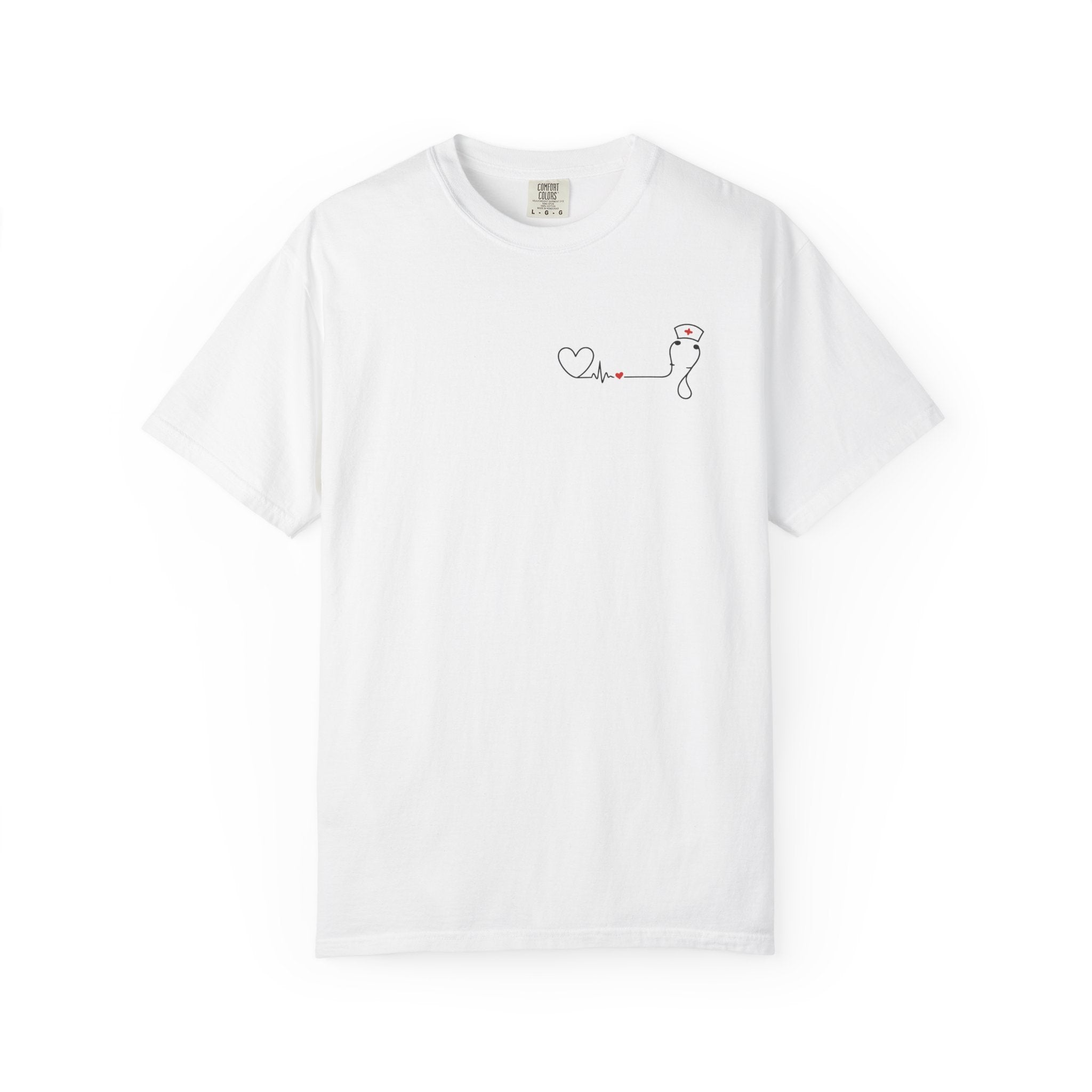 Minimalist Nurse Shirt | Heartbeat EKG Nurse Cap Tee | RN Gift | Nursing Student Gift | Healthcare Worker T-Shirt