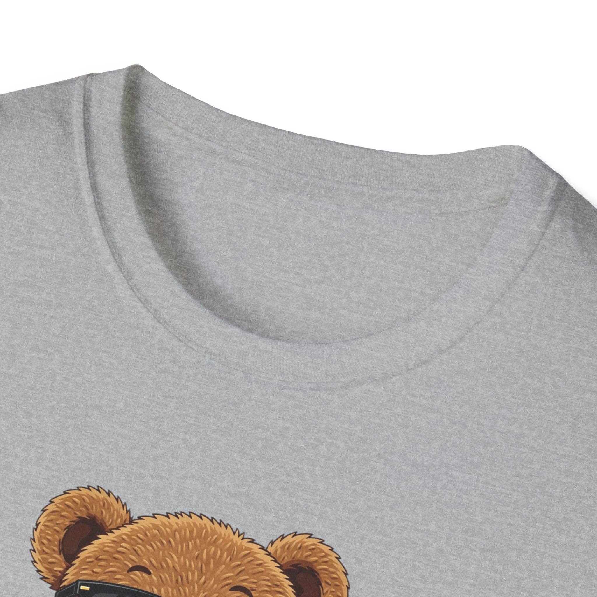 Cute Bear Graphic T-Shirt, Trendy Teddy Bear Shirt, Funny Bear With Boba Tee, Streetwear Animal Tee, Kawaii Bear Gift, Unisex Black Shirt