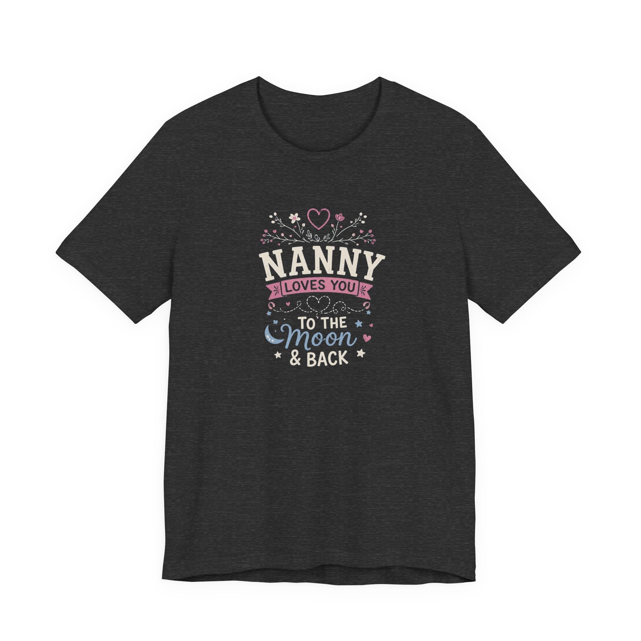 Nanny Loves You To The Moon And Back Shirt | Cute Nanny Gift T-Shirt | Baby Feet Family Love Tee | Grandma Style Graphic Tee