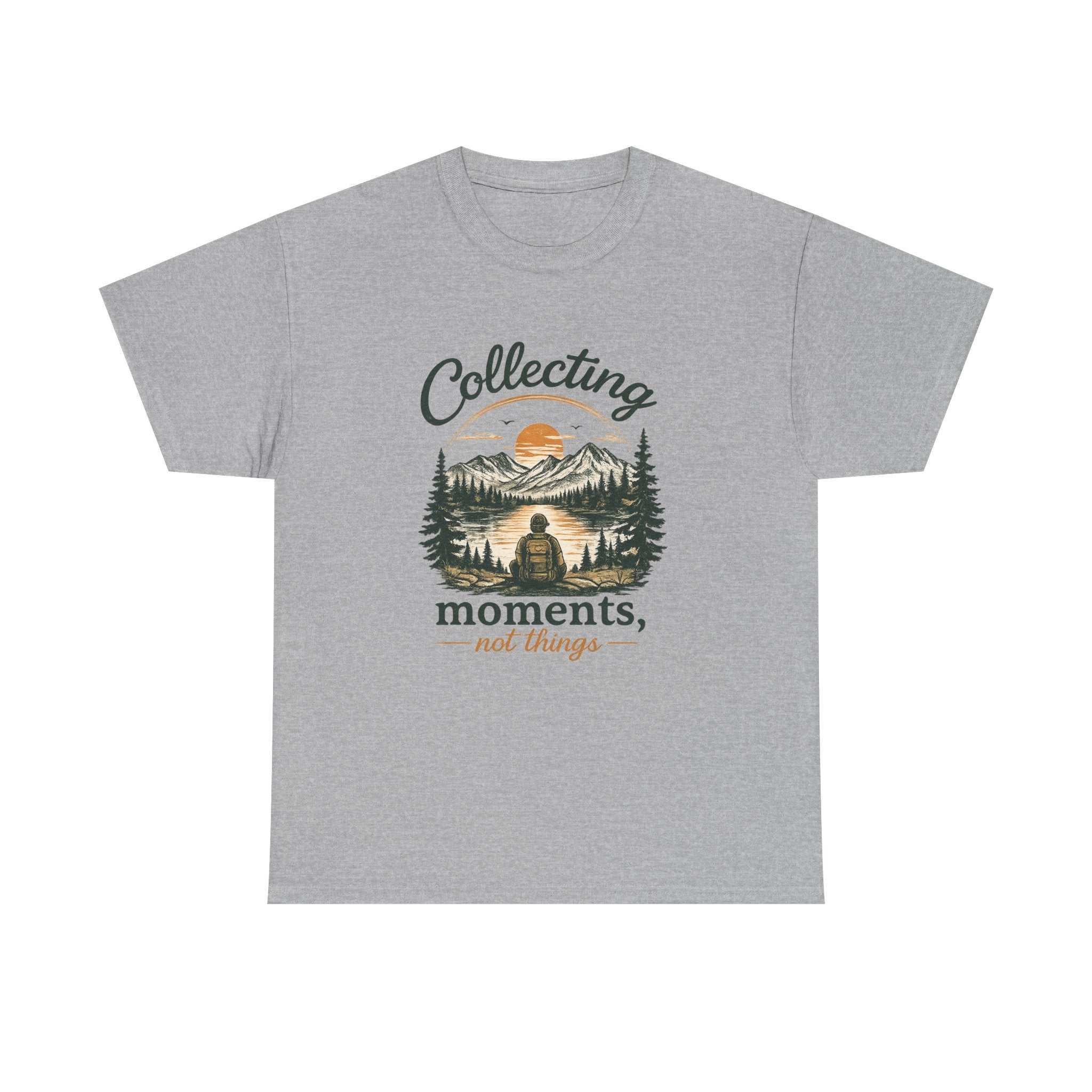 Collecting Moments Not Things Shirt, Nature Lover Gift, Hiking T-Shirt, Adventure Tee, Mountain Sunset Shirt, Outdoorsy Gift for Him Her