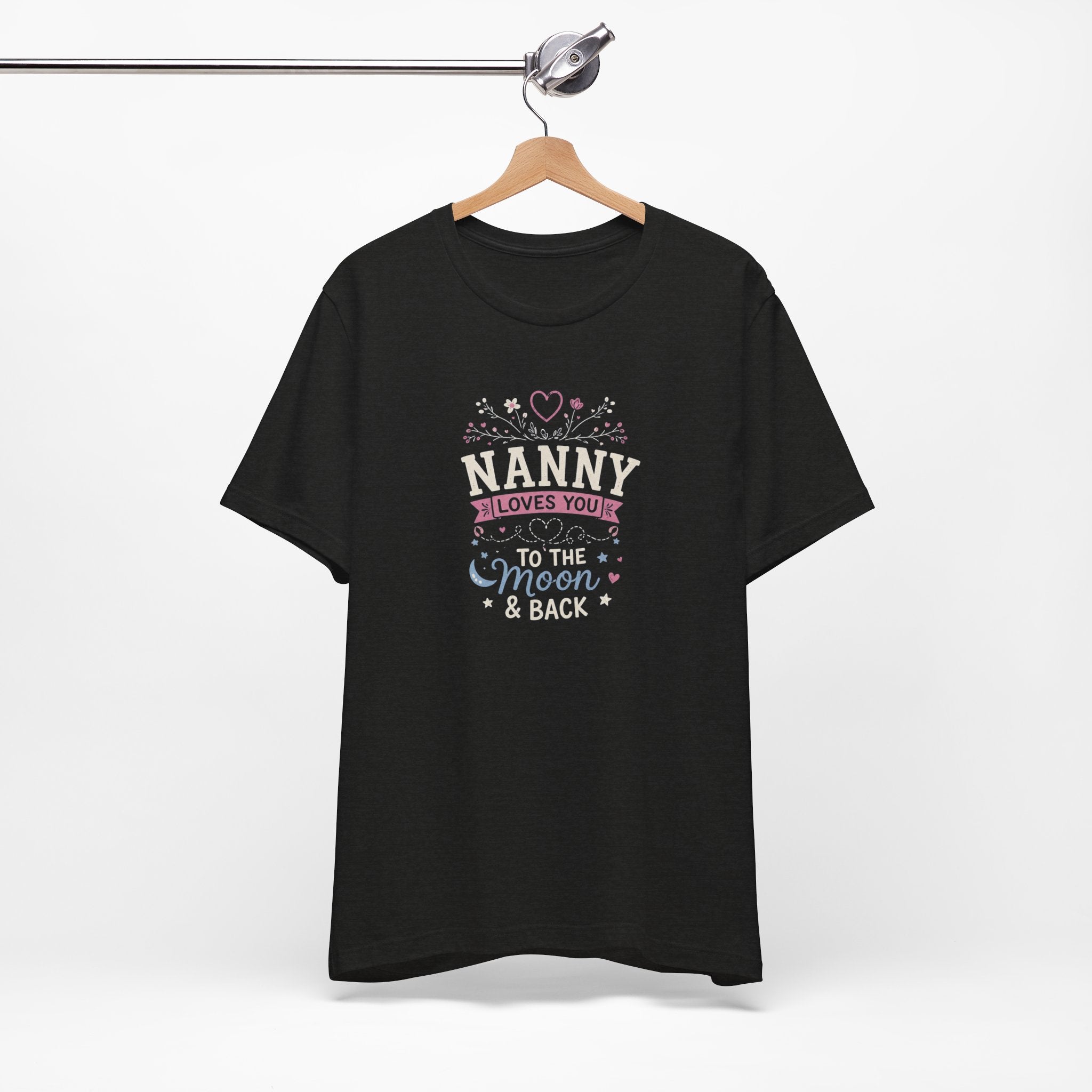 Nanny Loves You To The Moon And Back Shirt | Cute Nanny Gift T-Shirt | Baby Feet Family Love Tee | Grandma Style Graphic Tee