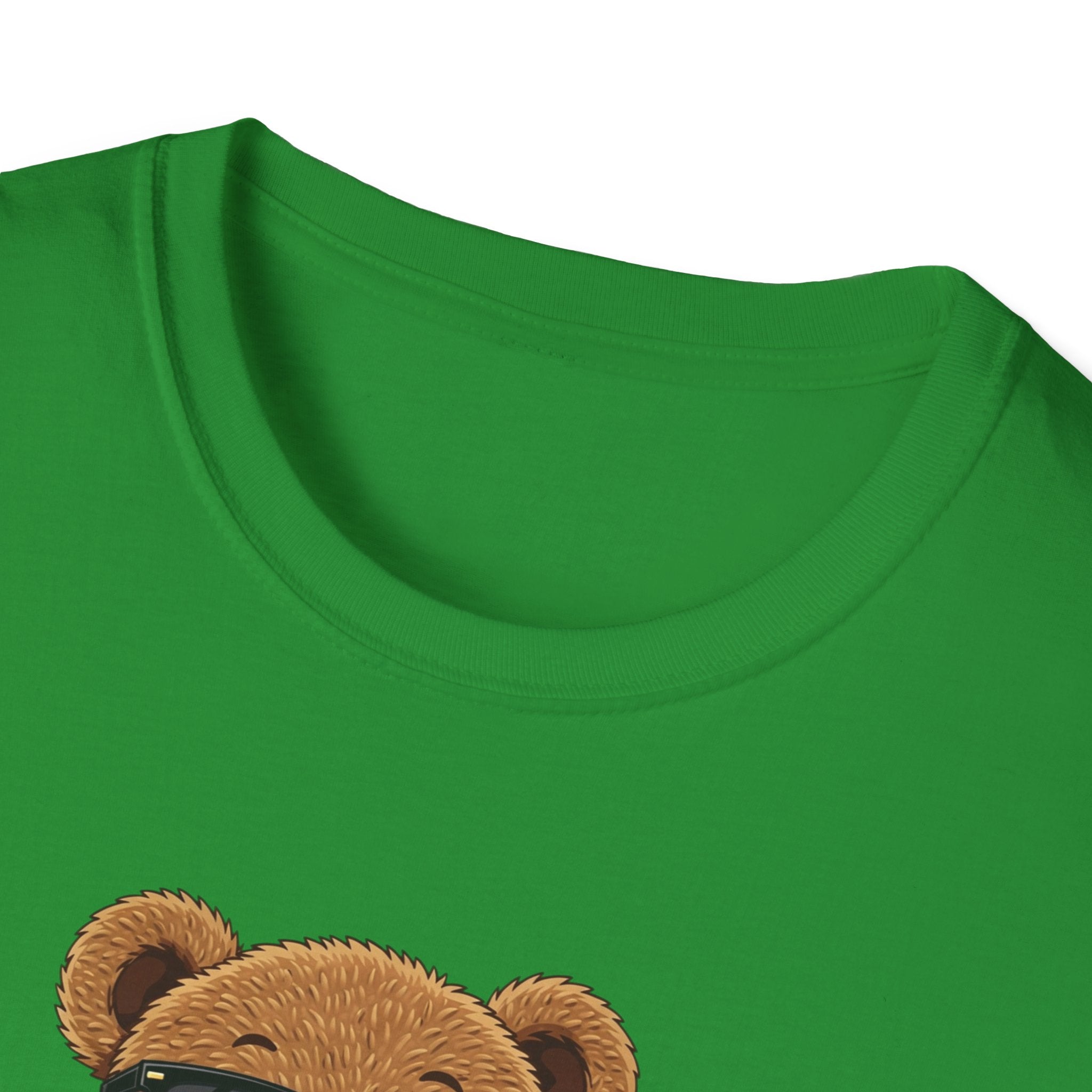 Cute Bear Graphic T-Shirt, Trendy Teddy Bear Shirt, Funny Bear With Boba Tee, Streetwear Animal Tee, Kawaii Bear Gift, Unisex Black Shirt