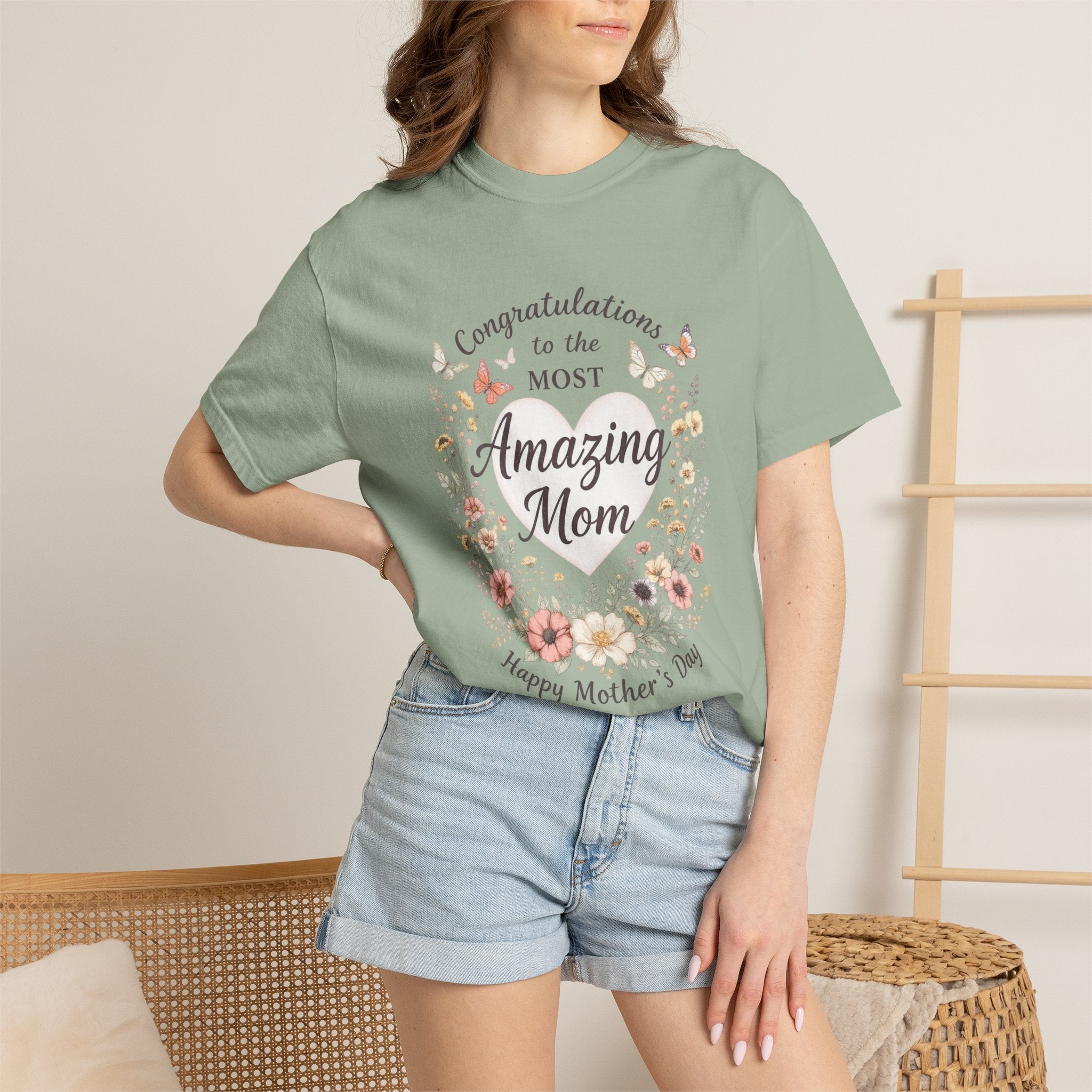 Amazing Mom Mother's Day Shirt, Floral Butterfly Mom Tee, Gift for Mom, Happy Mother's Day T-Shirt, Cute Mama Graphic Tee, Mom Gift Idea