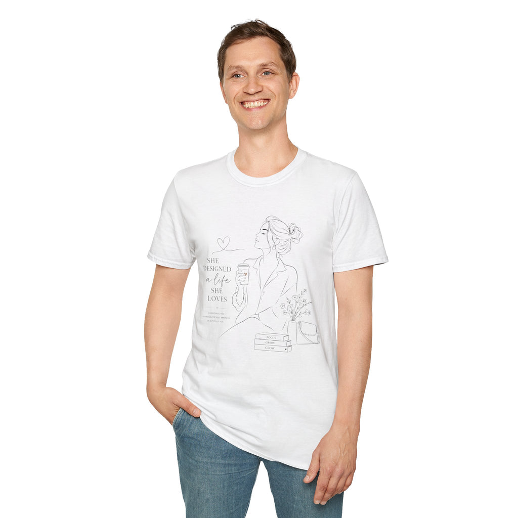 Minimal Line Art Floral T-Shirt — Delicate Botanical Tee