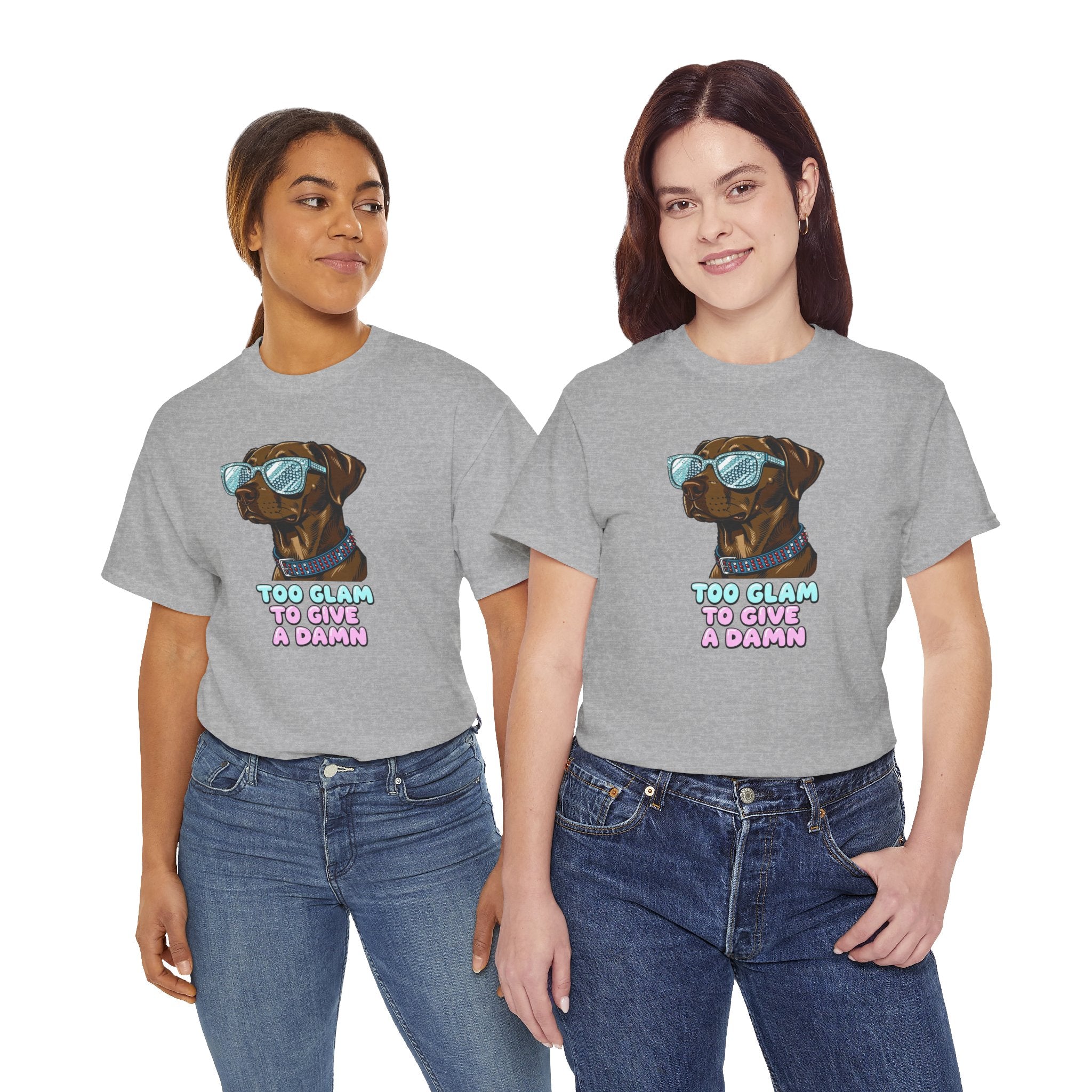 Too Glam to Give a Damn Funny Stylish Dog T-Shirt, Glam Dog Lover Graphic Tee, Cute Sassy Puppy Shirt, Trendy Pet Lover Gift, Unisex Casual