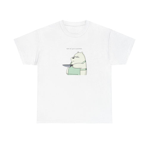 Bear Knife Graphic Tee – Dark Humor Streetwear Shirt