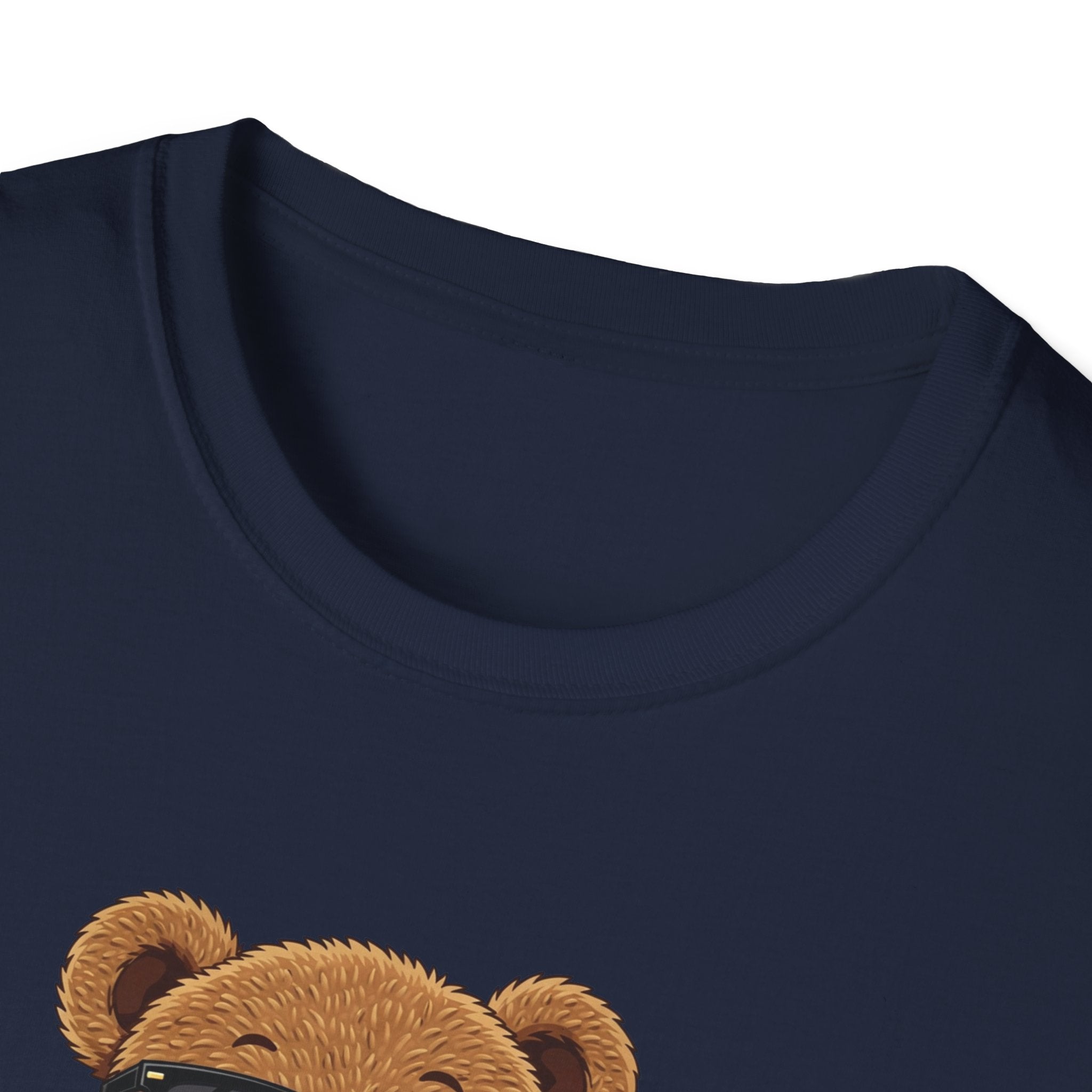 Cute Bear Graphic T-Shirt, Trendy Teddy Bear Shirt, Funny Bear With Boba Tee, Streetwear Animal Tee, Kawaii Bear Gift, Unisex Black Shirt