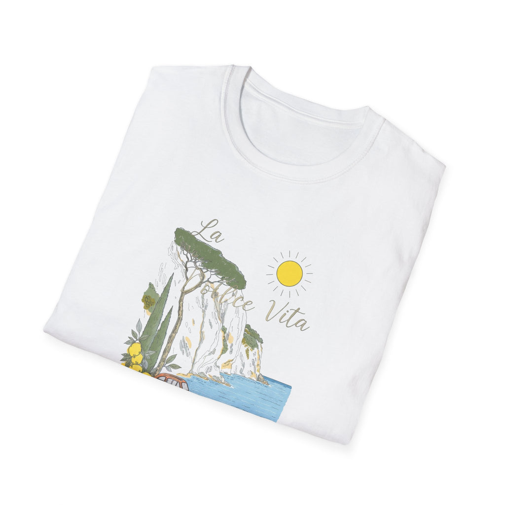 La Dolce Vita T-Shirt | Italian Summer Fiat 500 Lemon Coast Tee | Amalfi Coast Travel Shirt for Women Men | Mediterranean Vacation Gift