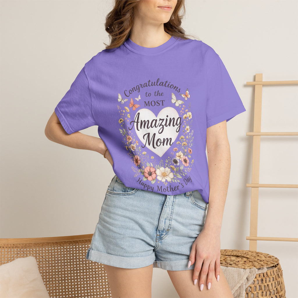 Amazing Mom Mother's Day Shirt, Floral Butterfly Mom Tee, Gift for Mom, Happy Mother's Day T-Shirt, Cute Mama Graphic Tee, Mom Gift Idea
