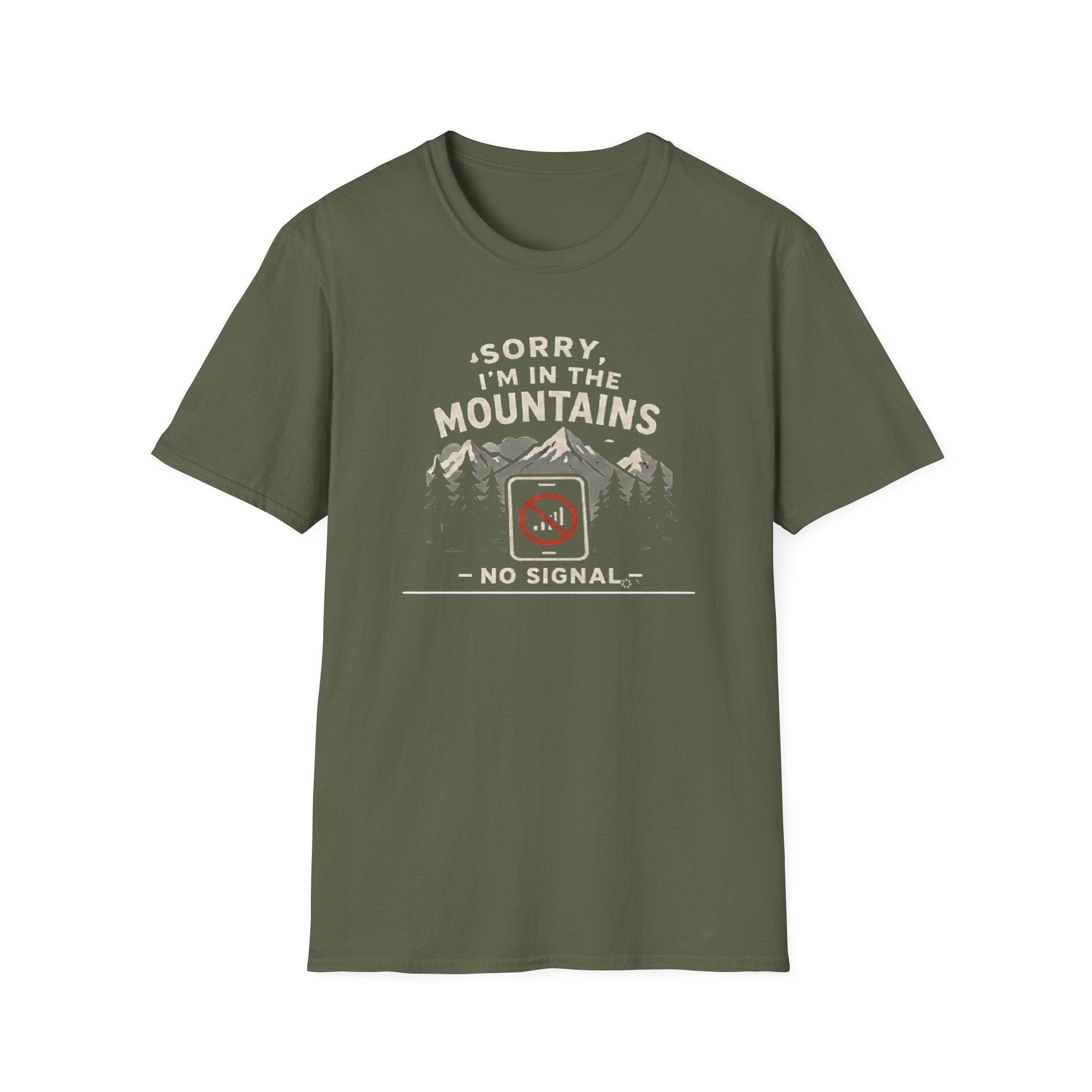 Sorry Iam in the Mountains Shirt, No Signal T Shirt Hiking Shirt, Camping Tee  Nature Lover Gift  Outdoors Graphic Tee