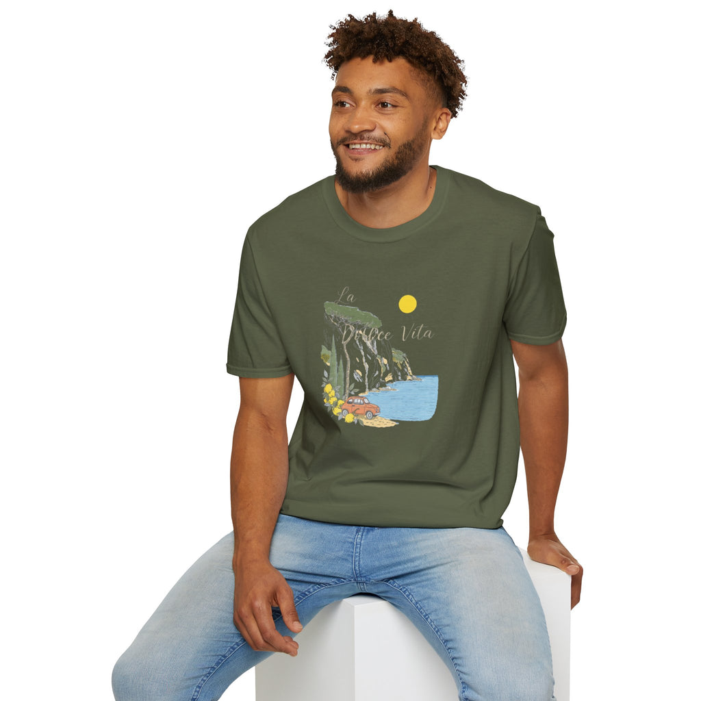 La Dolce Vita T-Shirt | Italian Summer Fiat 500 Lemon Coast Tee | Amalfi Coast Travel Shirt for Women Men | Mediterranean Vacation Gift
