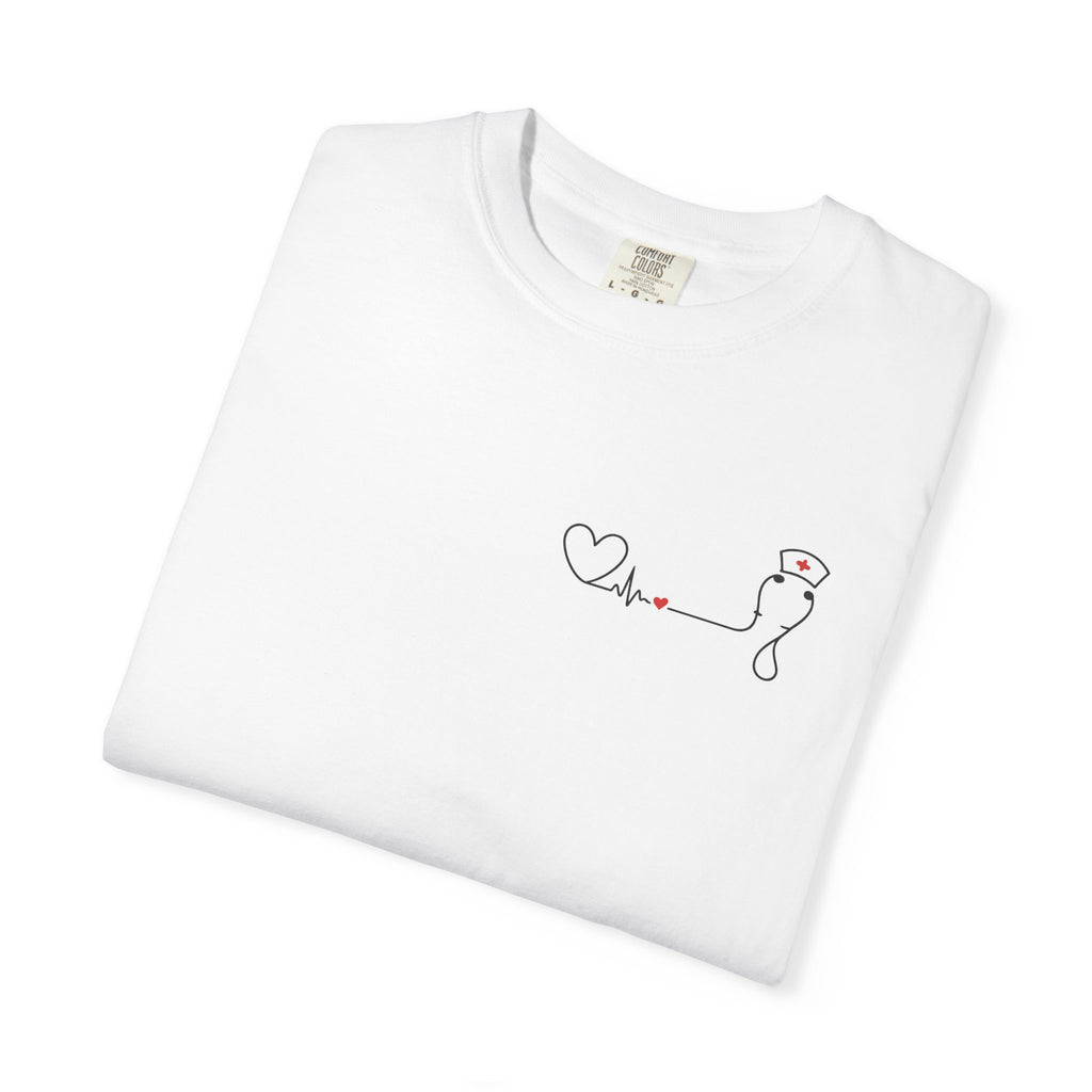 Minimalist Nurse Shirt | Heartbeat EKG Nurse Cap Tee | RN Gift | Nursing Student Gift | Healthcare Worker T-Shirt