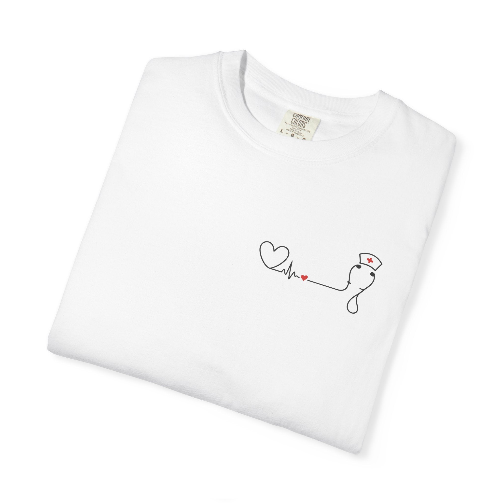 Minimalist Nurse Shirt | Heartbeat EKG Nurse Cap Tee | RN Gift | Nursing Student Gift | Healthcare Worker T-Shirt