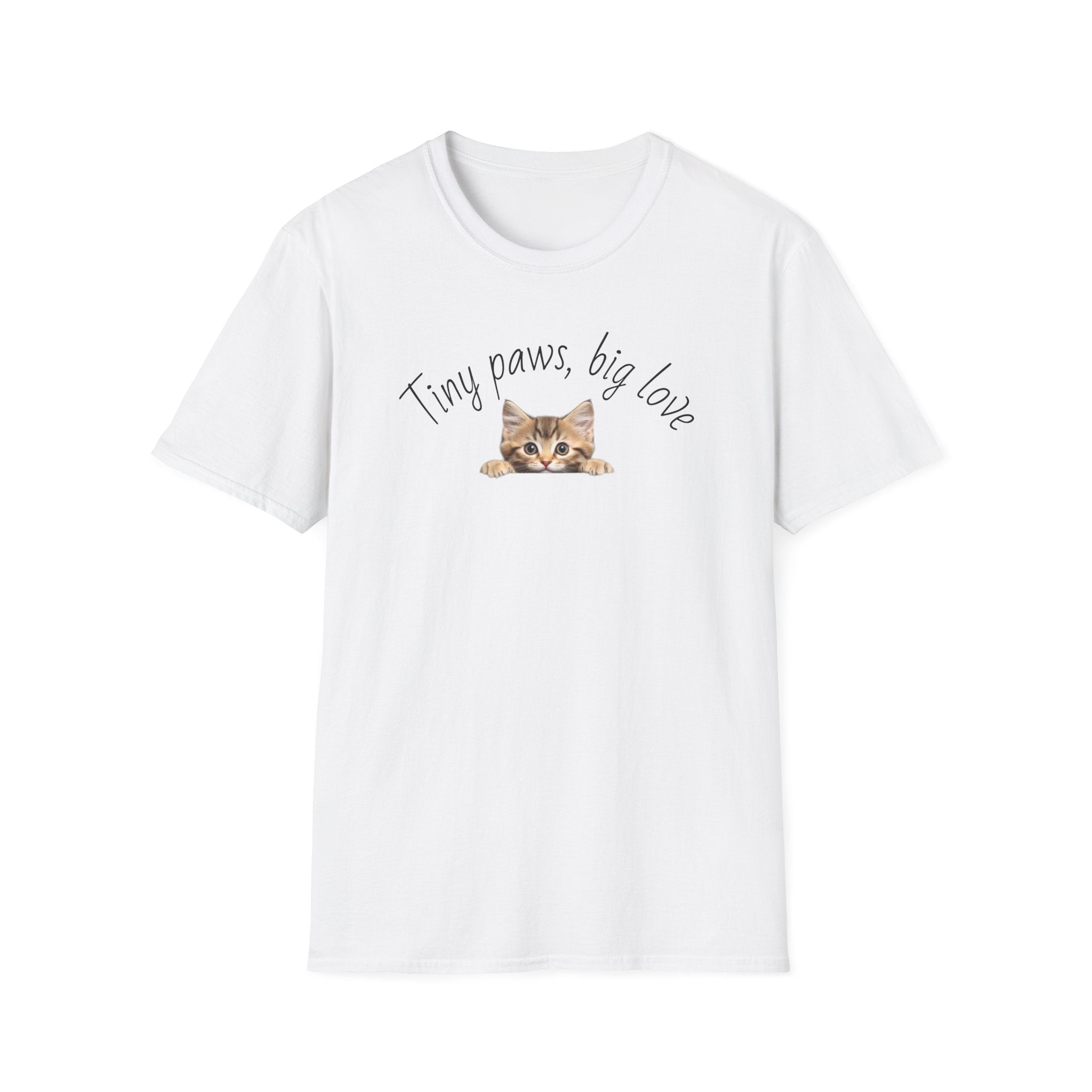 Cute Kitten T-Shirt, Tiny Cat Illustration Tee, Cat Lover Gift, Minimal Cat Shirt, Cute Kitty Graphic Tee, Unisex Animal Lover Shirt