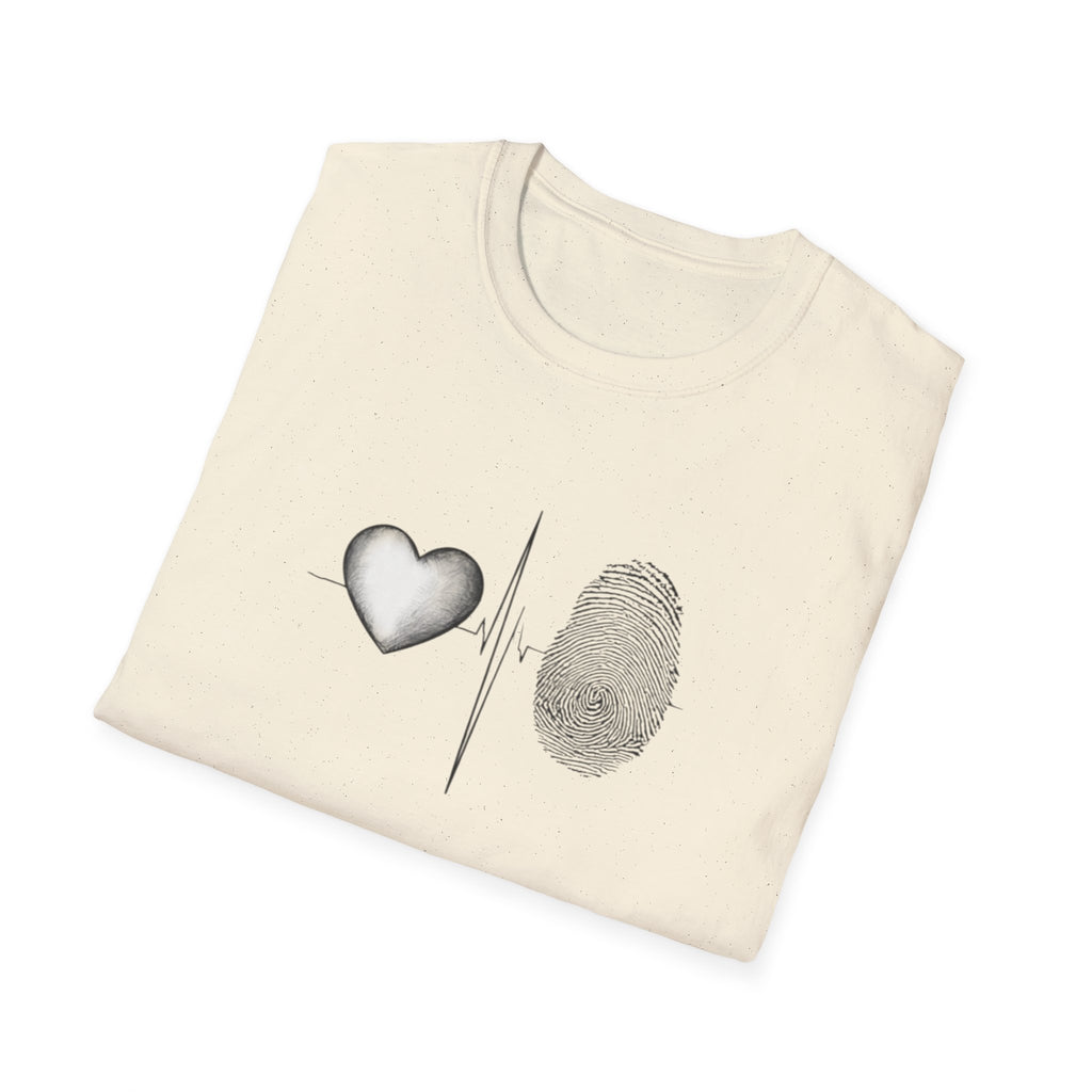 Fingerprint Heart Shirt | Unique Love Quote Tee | Soulmate Graphic T-Shirt | Minimalist Aesthetic Gift