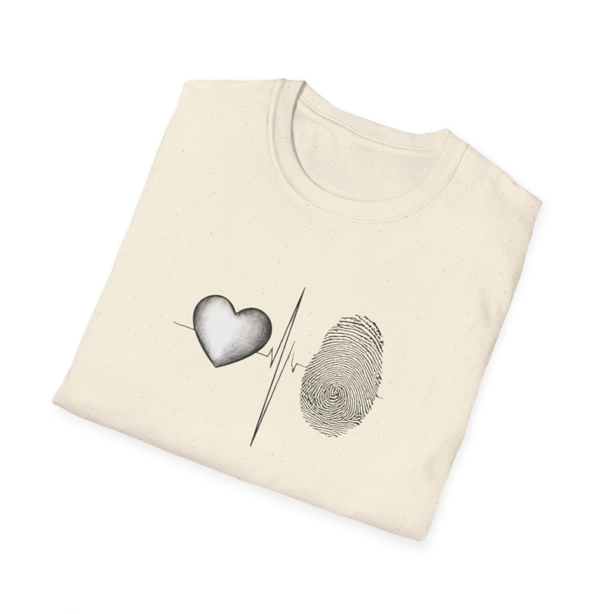 Fingerprint Heart Shirt | Unique Love Quote Tee | Soulmate Graphic T-Shirt | Minimalist Aesthetic Gift