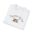 Kitten Illustration T-Shirt, Tiny Paws Big Love, Minimalist Cat Lover Tee